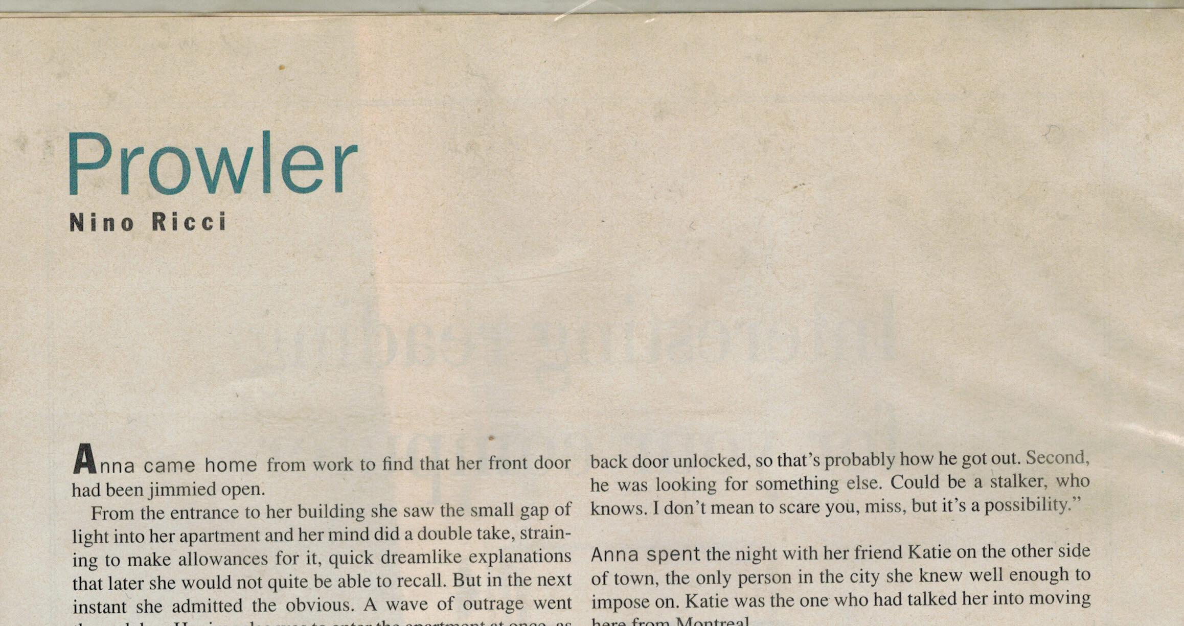 Prowler - A Short Story