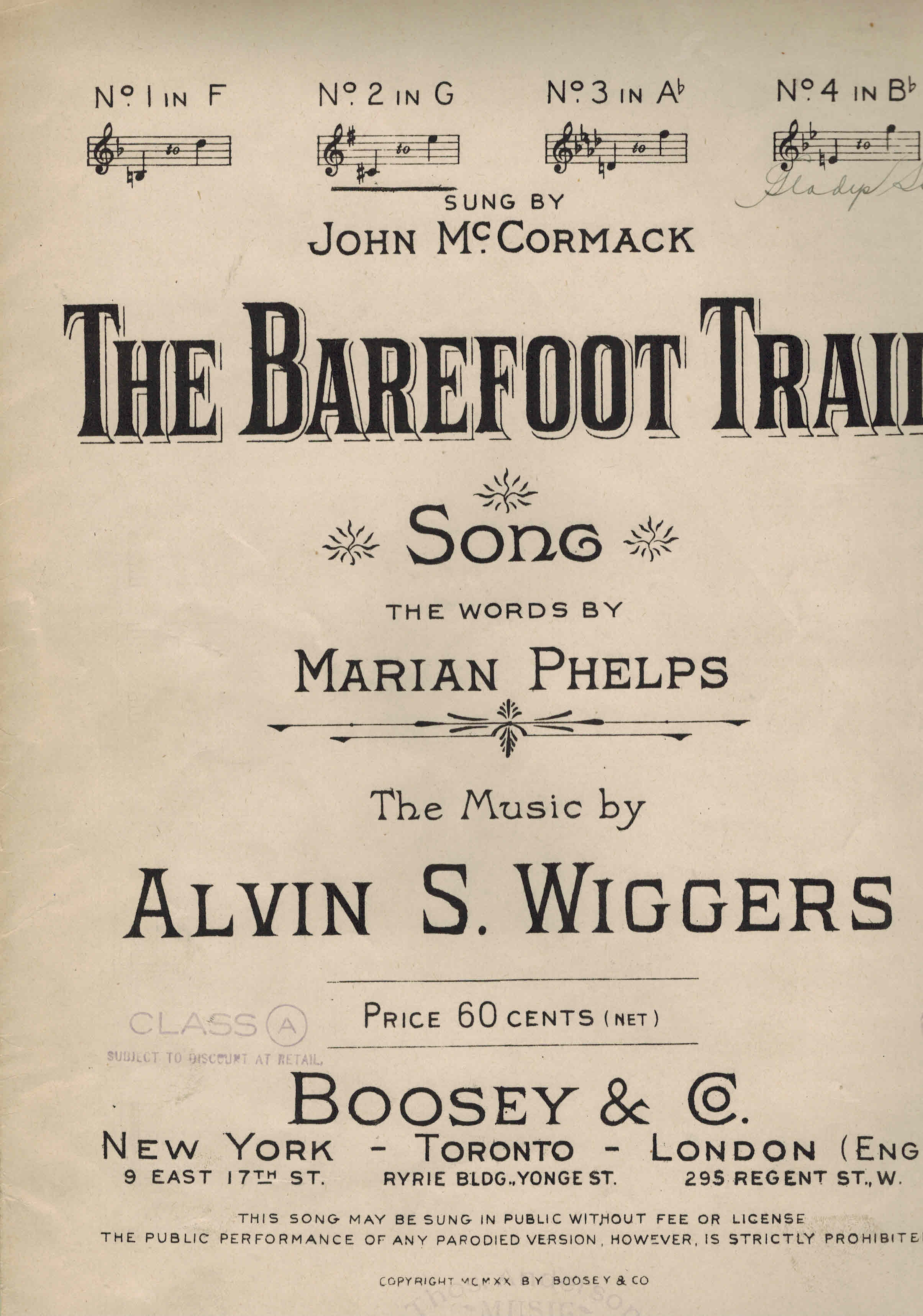 Image for The Barefoot Trail  - Vintage Sheet Music
