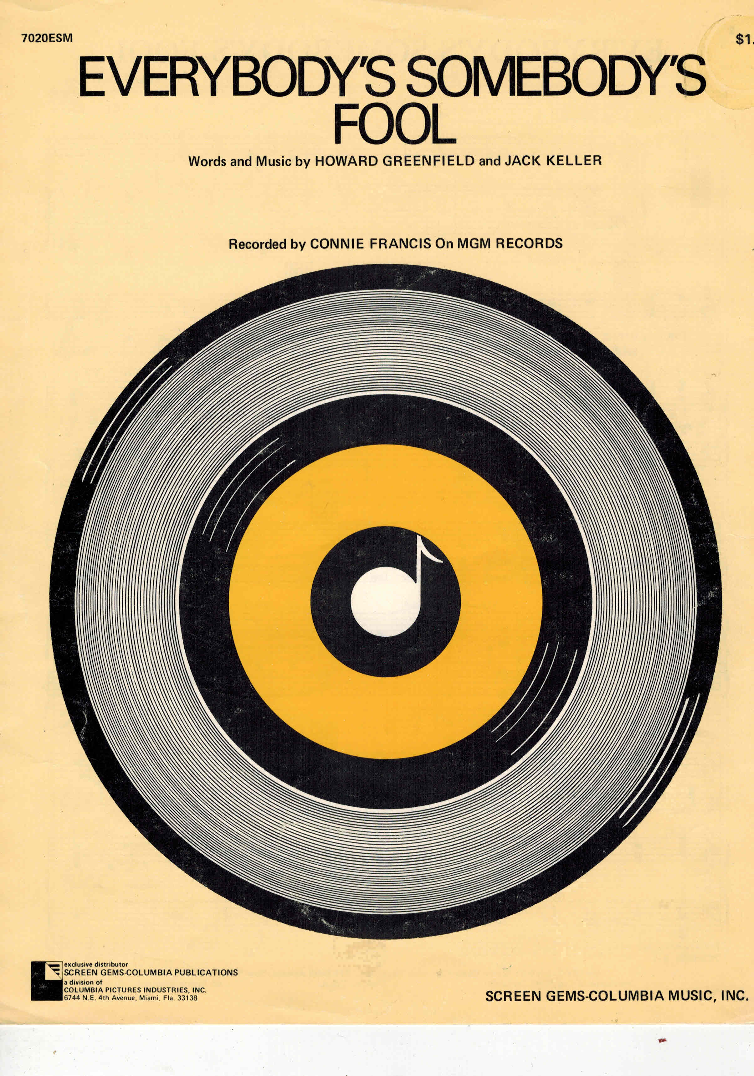 Image for Everybody's Somebody's Fool - Vintage Sheet Music