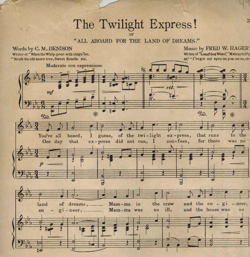 Image for The Twilight Express ( or All Aboard For The Land Of Dreams )  - Vintage Sheet Music
