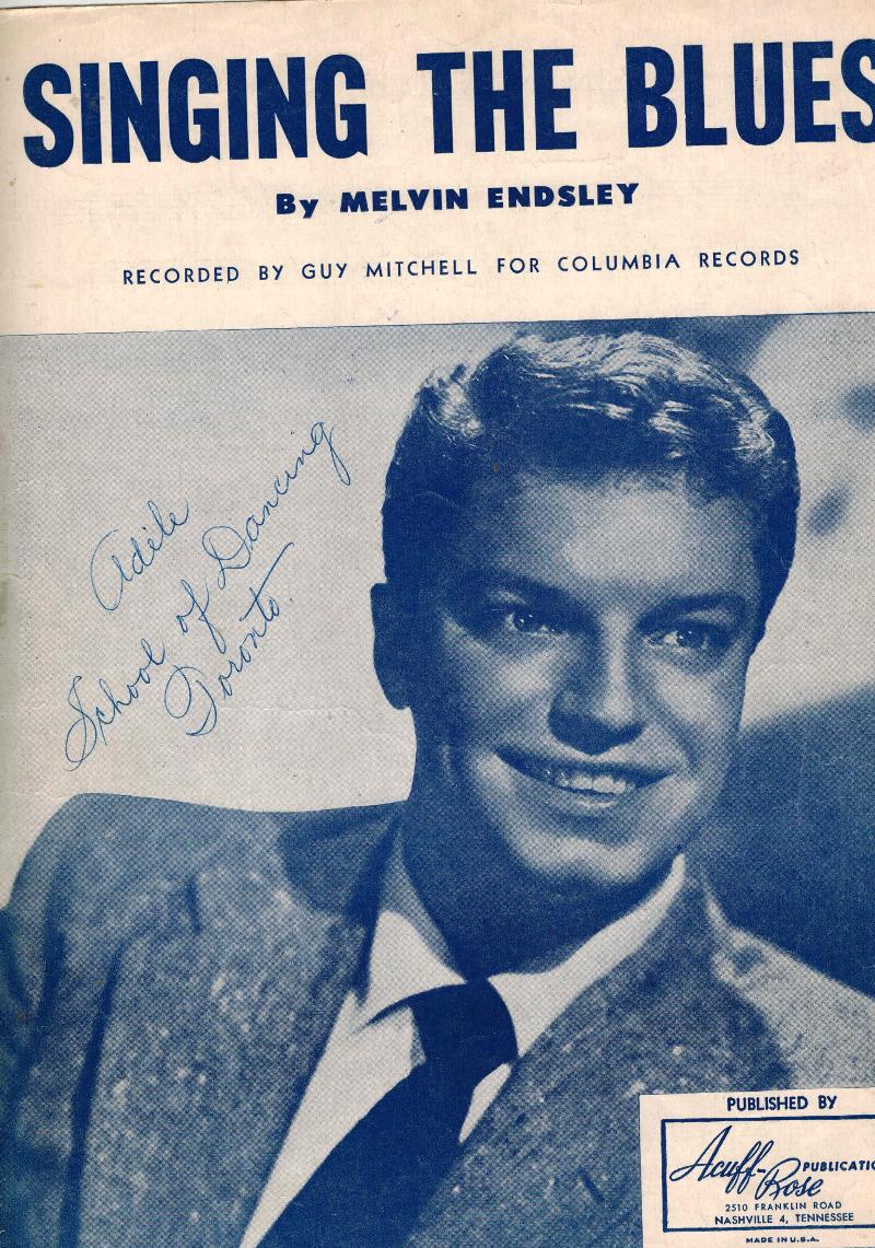 Image for Singing the Blues - Piano Sheet Music - Guy Mitchell Cover