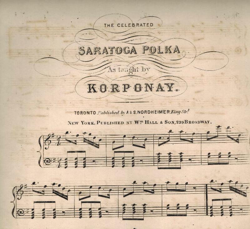 Image for Celebrated Saratoga Polka as Taught By Korponay - Vintage Piano Sheet Music