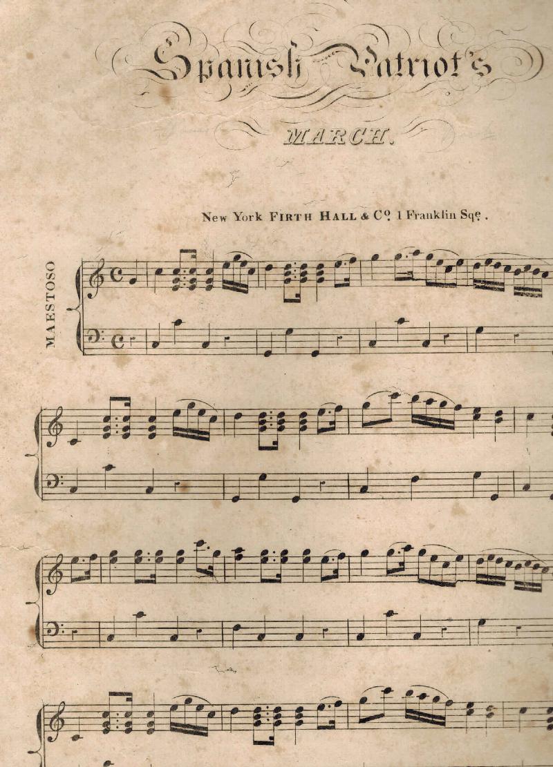 Image for Spanish Patriot's March - Vintage Piano Sheet Music
