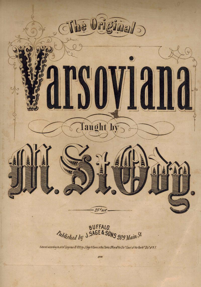Image for The Original Varsoviana Taught By M St. Ong - Vintage Sheet Music
