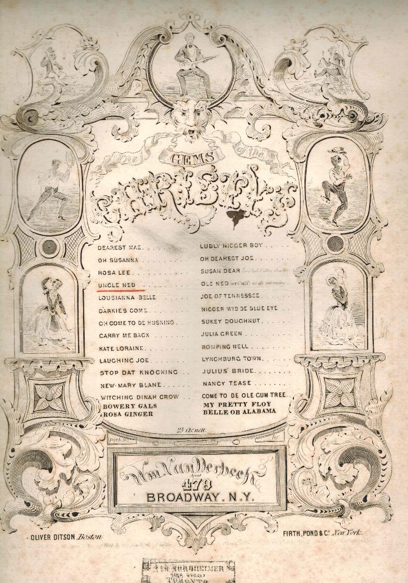 Image for Christie's Gems - Unkle ( Uncle ) Ned - Vintage Minstrel Sheet Music