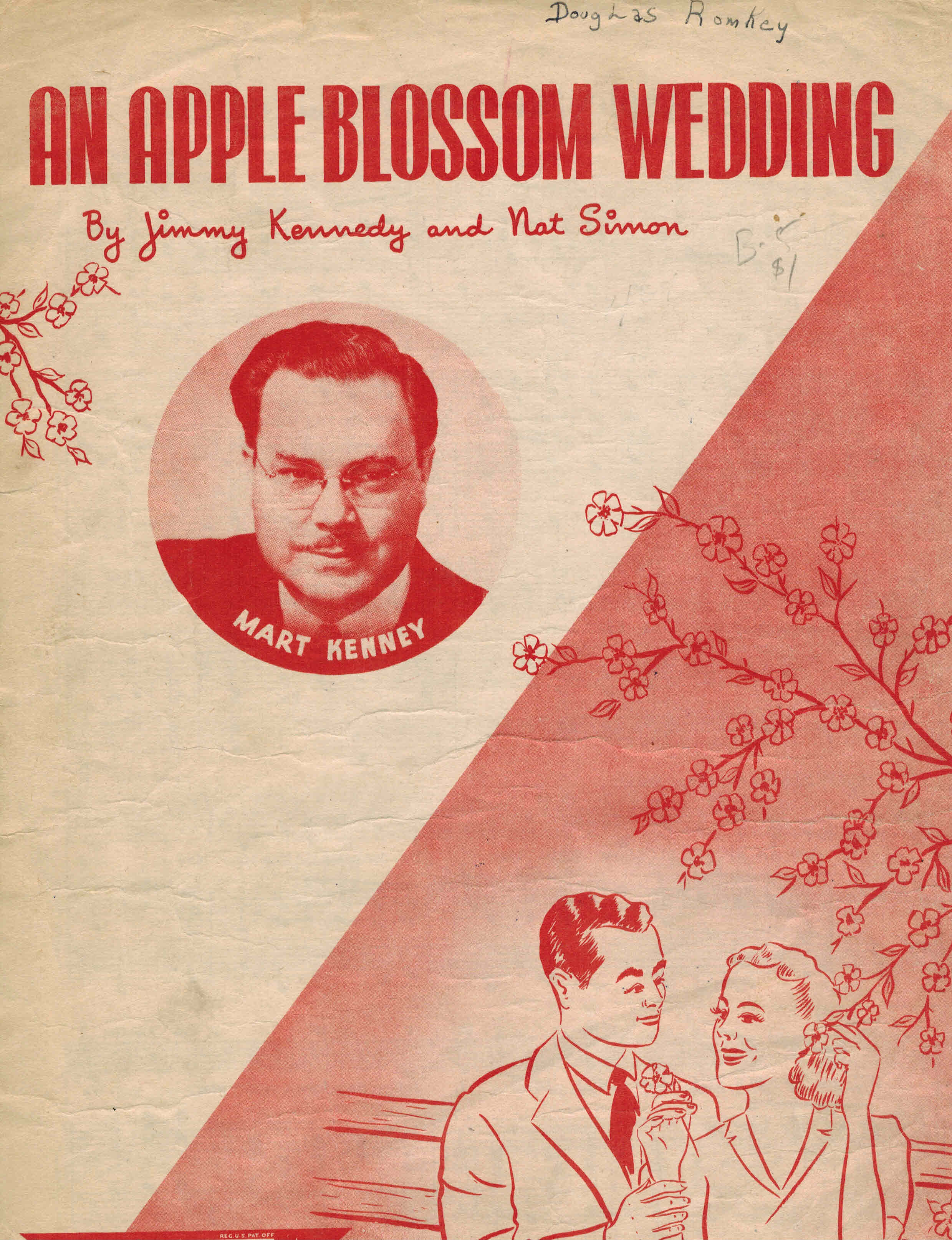 Image for An Apple Blossom Wedding - Vintage Sheet Music with Mart Kenny Photo