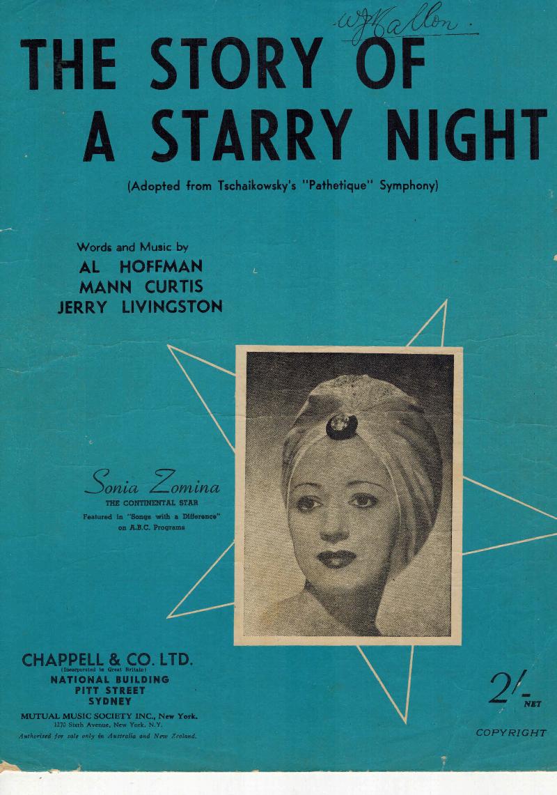 Image for The Story of a Starry Night - Sonia Zomina Cover - Sheet Music