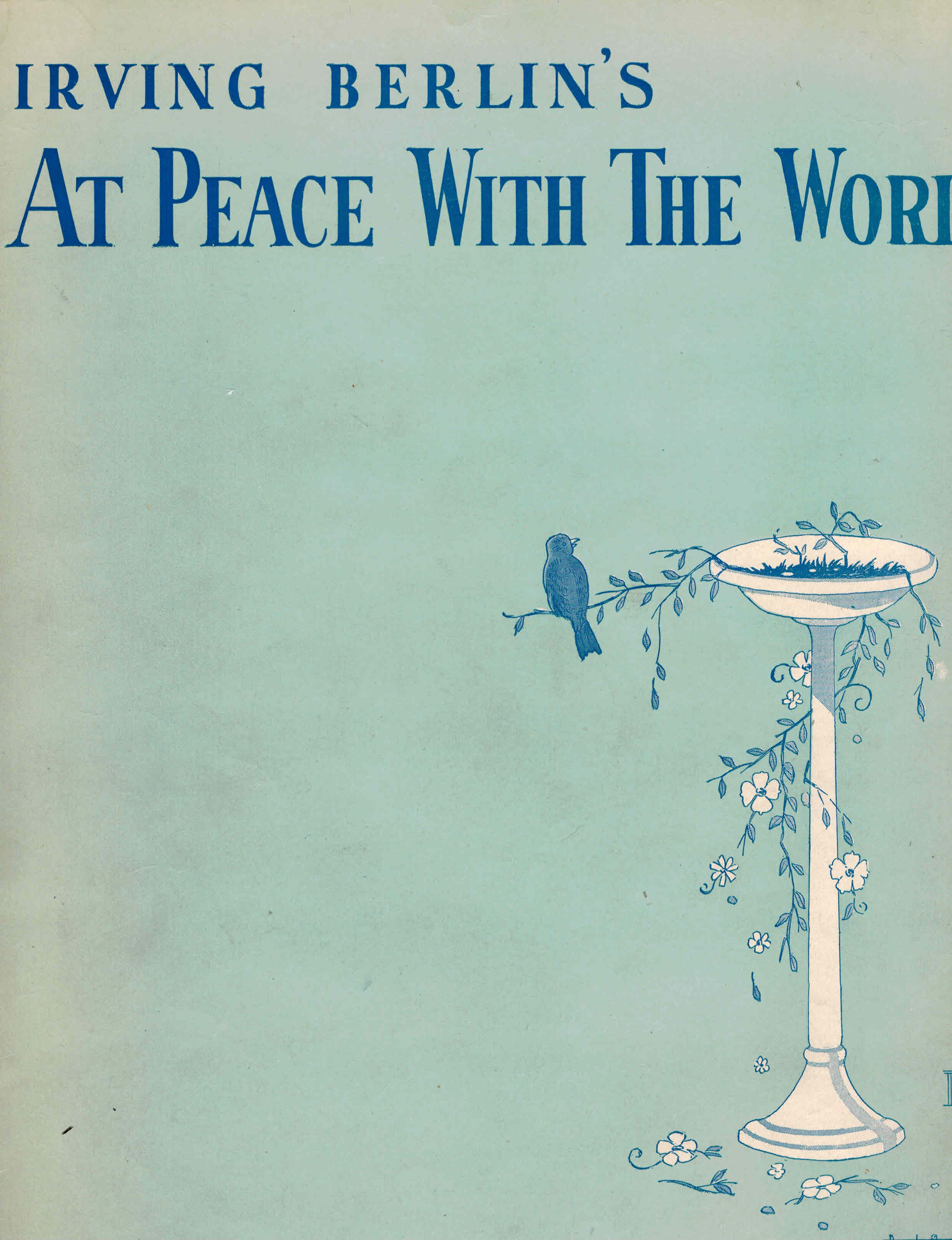 Image for Irving Berlin's At Peace With the World - Vintage Sheet Music