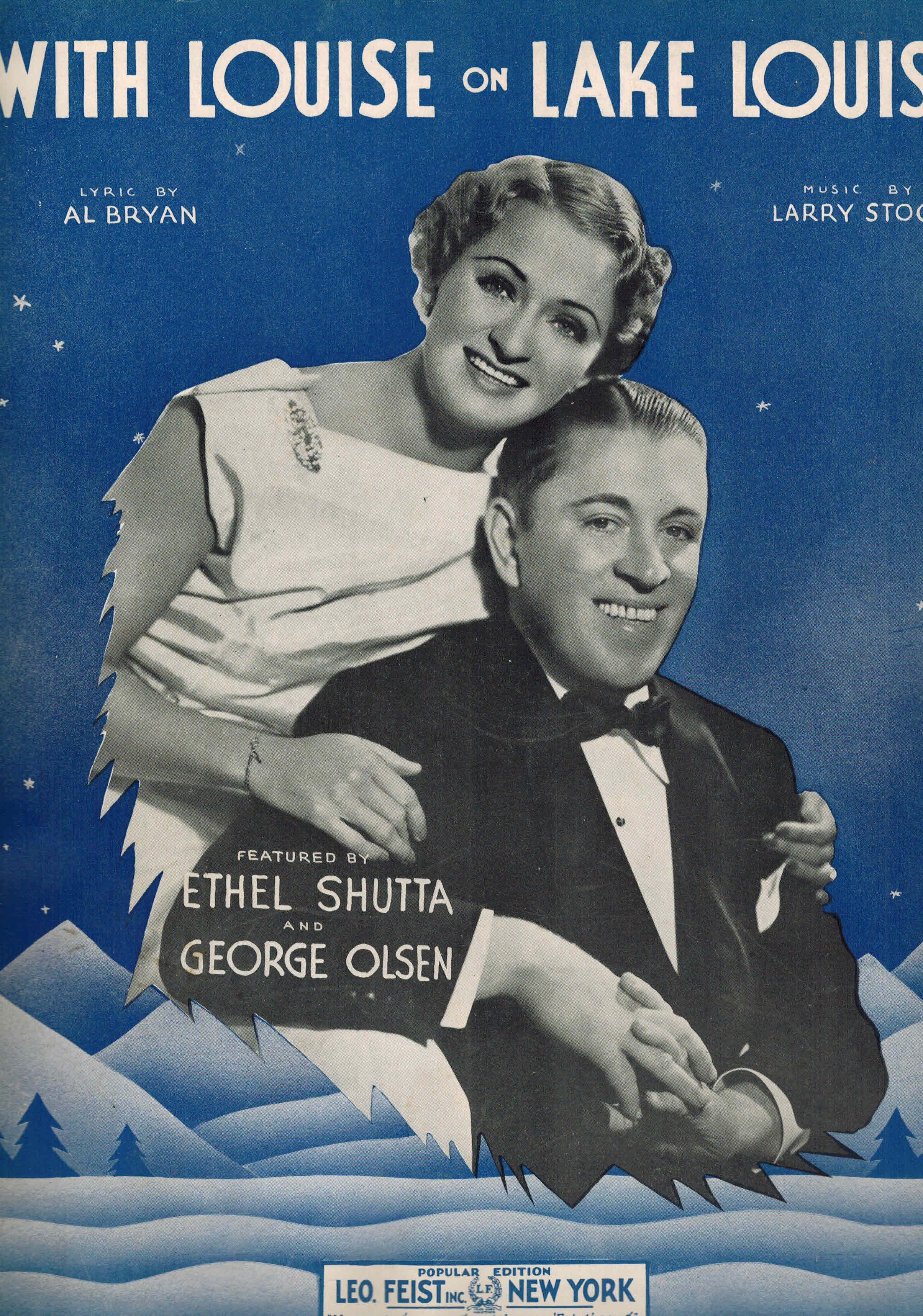 Image for With Louise on Lake Louise - Vintage Sheet Music Ethel Shutta and George Olsen Cover