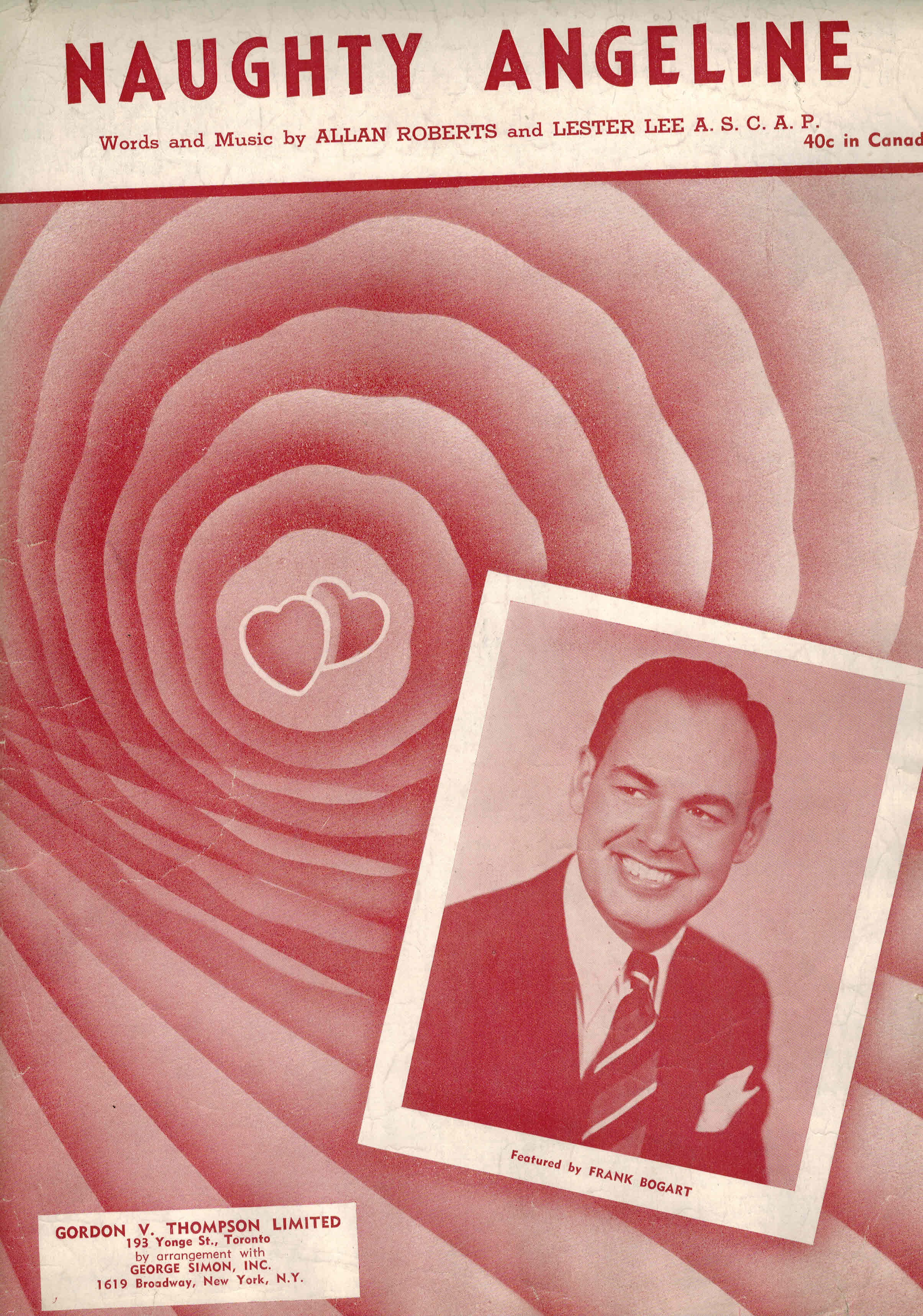 Image for Naughty Angeline - Vintage Sheet Music Frank Bogart Cover