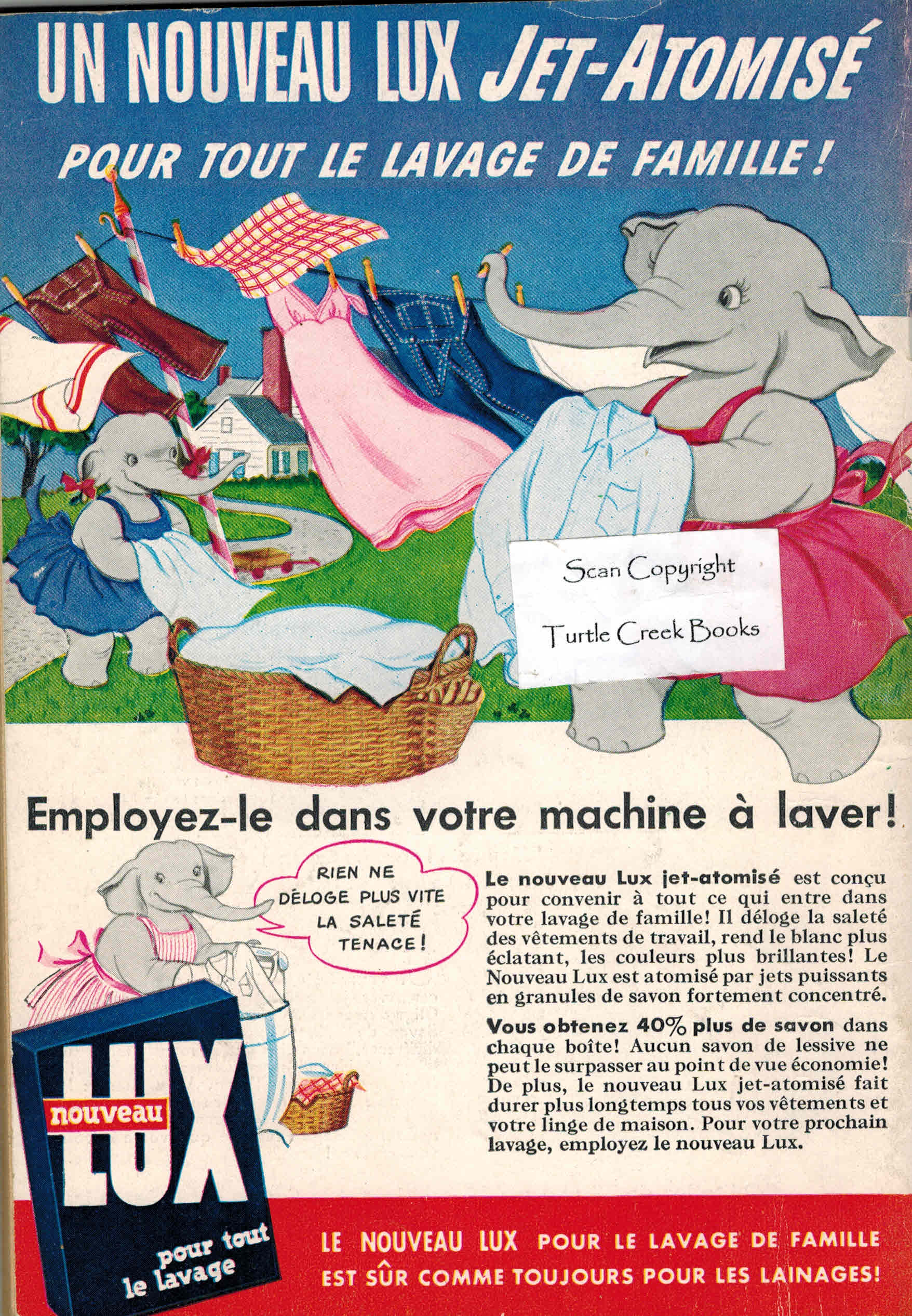 Image for Lux Soap Savon Pour Machine a Laver Vintage Advertisement - Publicite