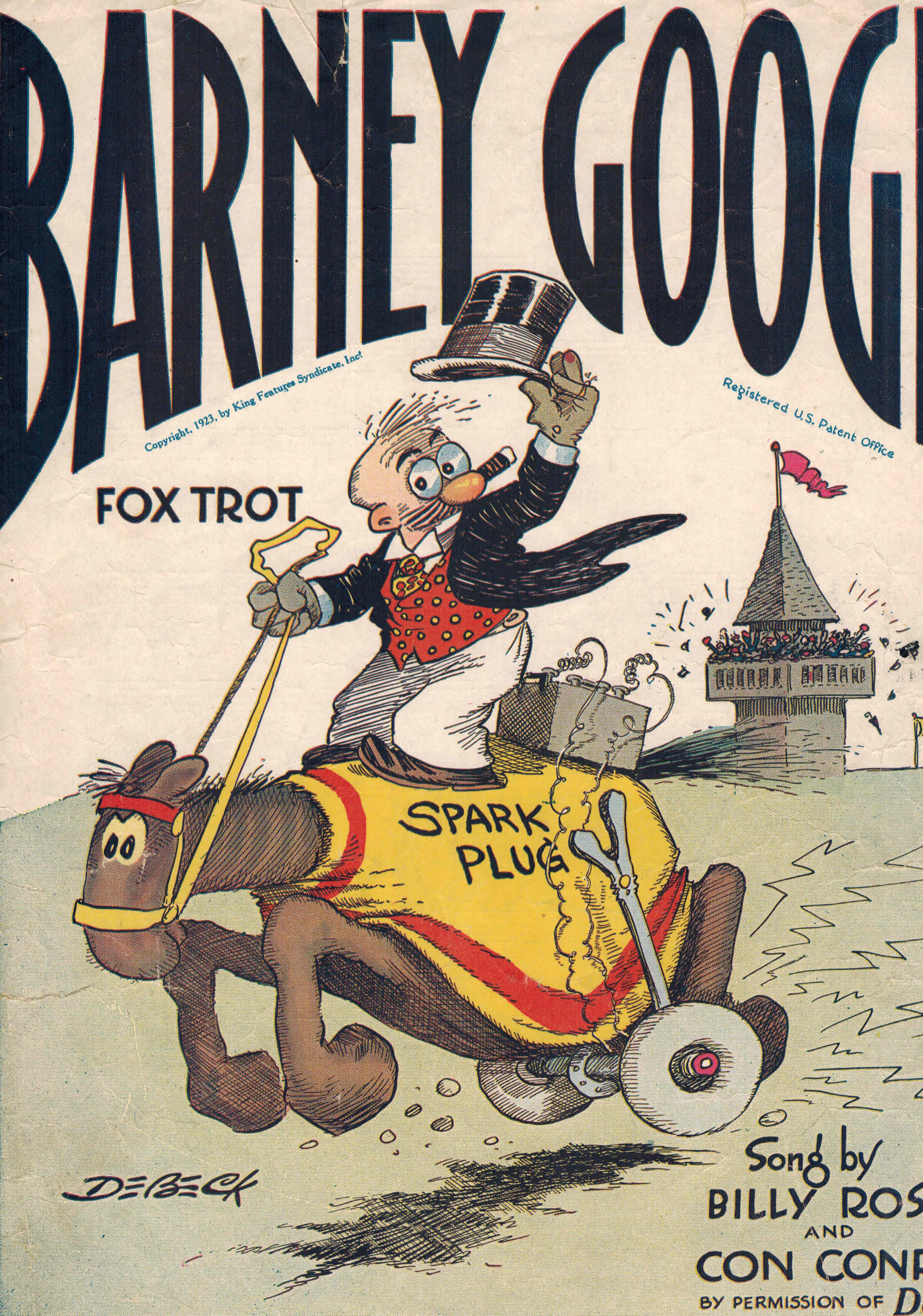 Image for Barney Google Fox Trot - Vintage Sheet Music - Billy Debeck Cartoon Cover