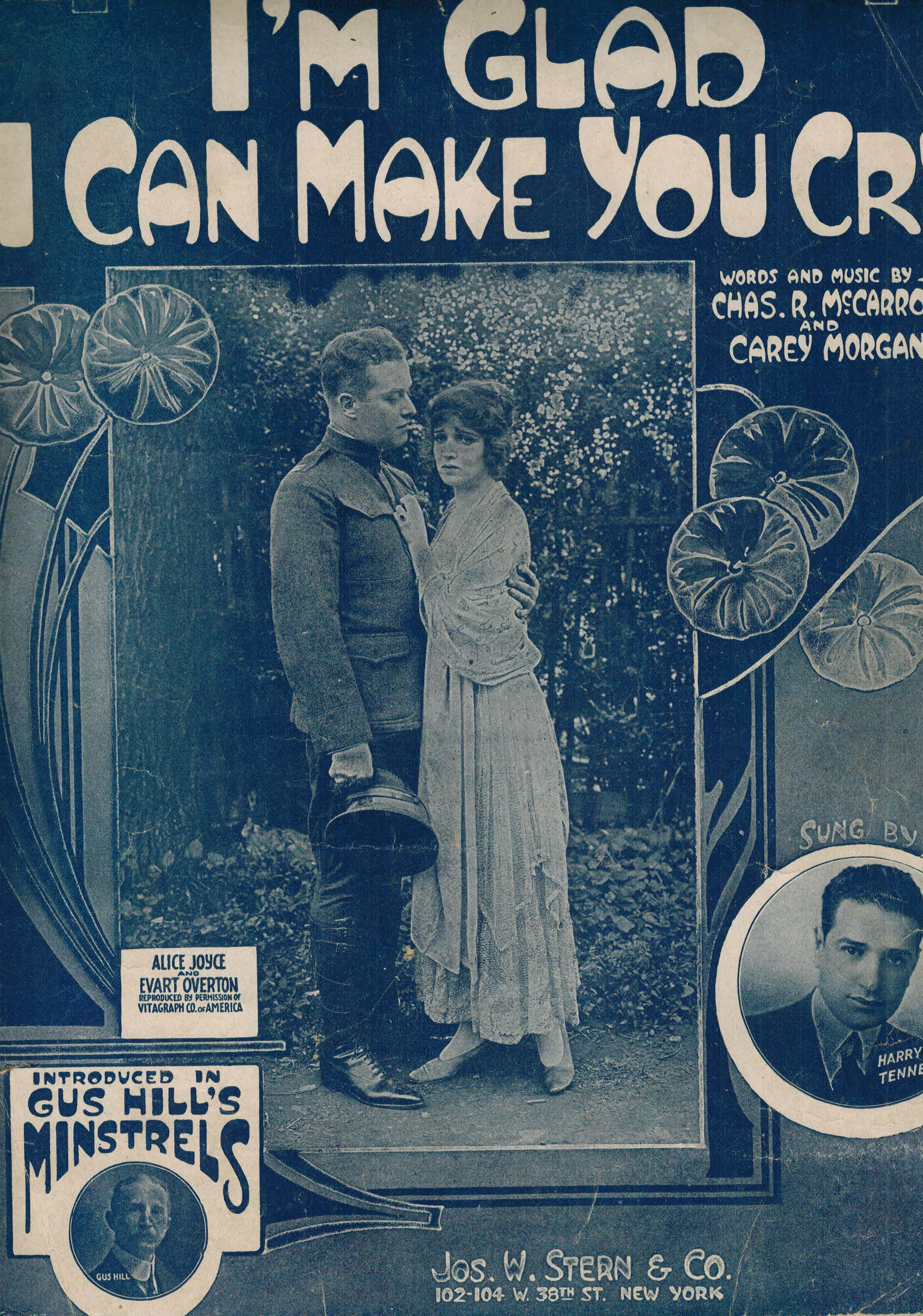 Image for I'm Glad I Can Make You Cry - Vintage Sheet Music Alice Joyce, Evart Overton, Harry Tenney, Gus Hill Cover