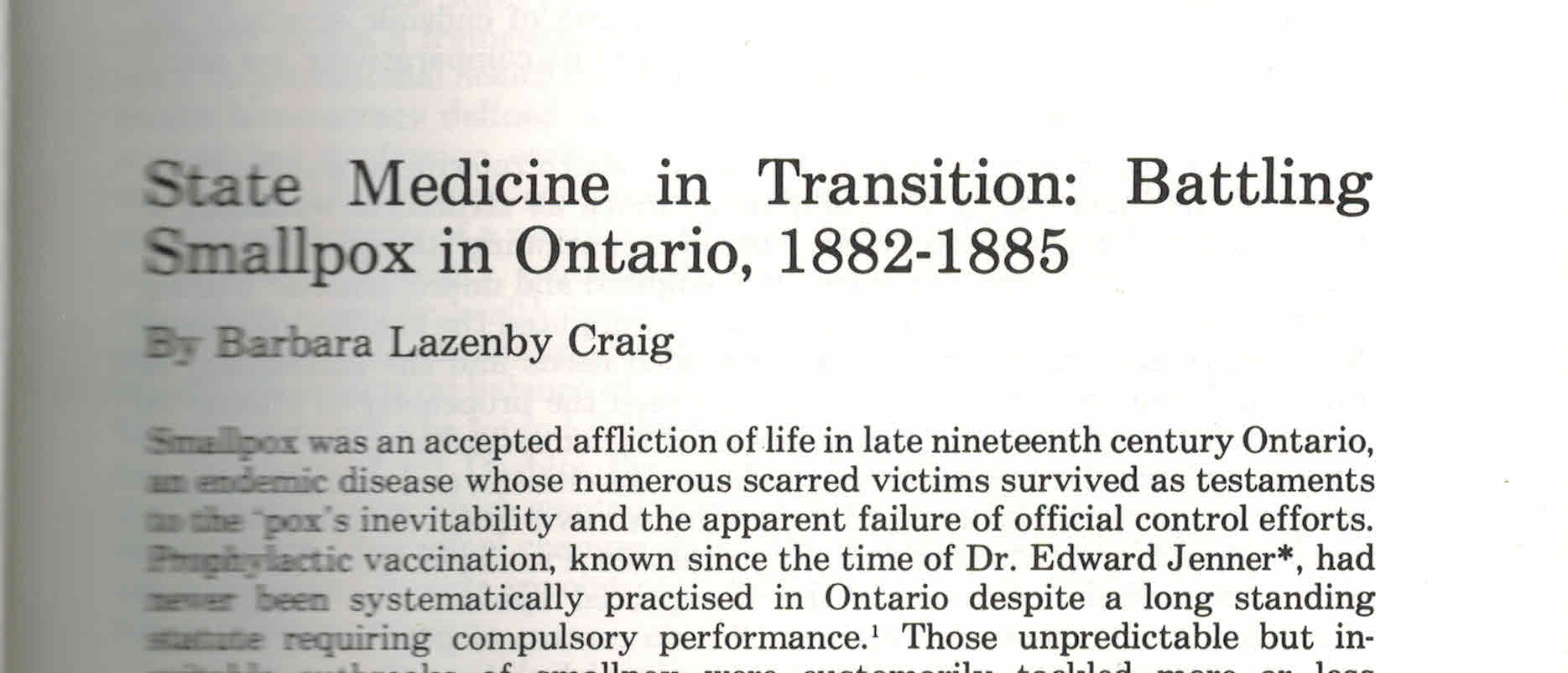 Image for State Medicine in Transition : Battling Smallpox in Ontario 1882-1885