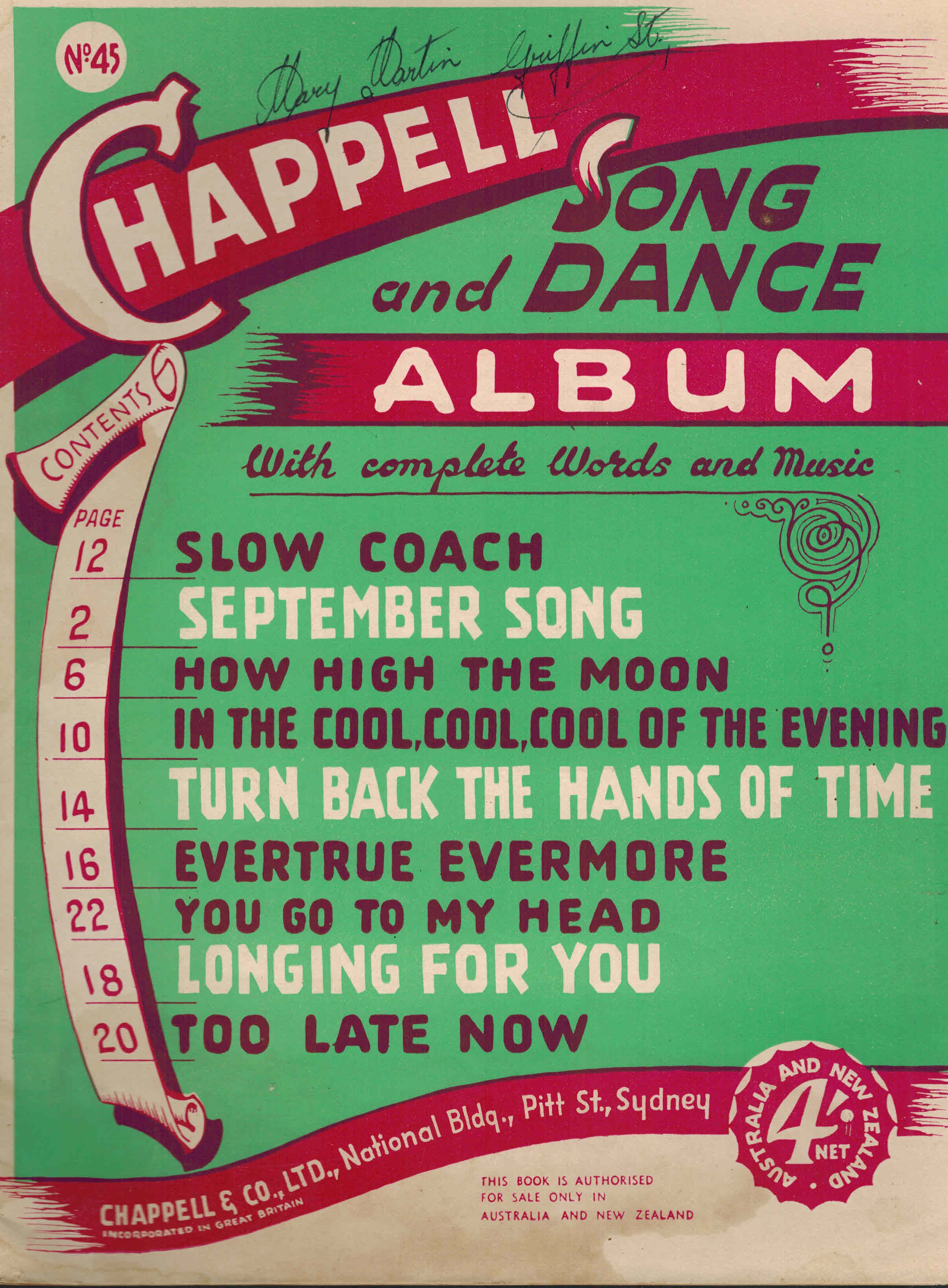 Image for Chappell Song and Dance Album no. 45
