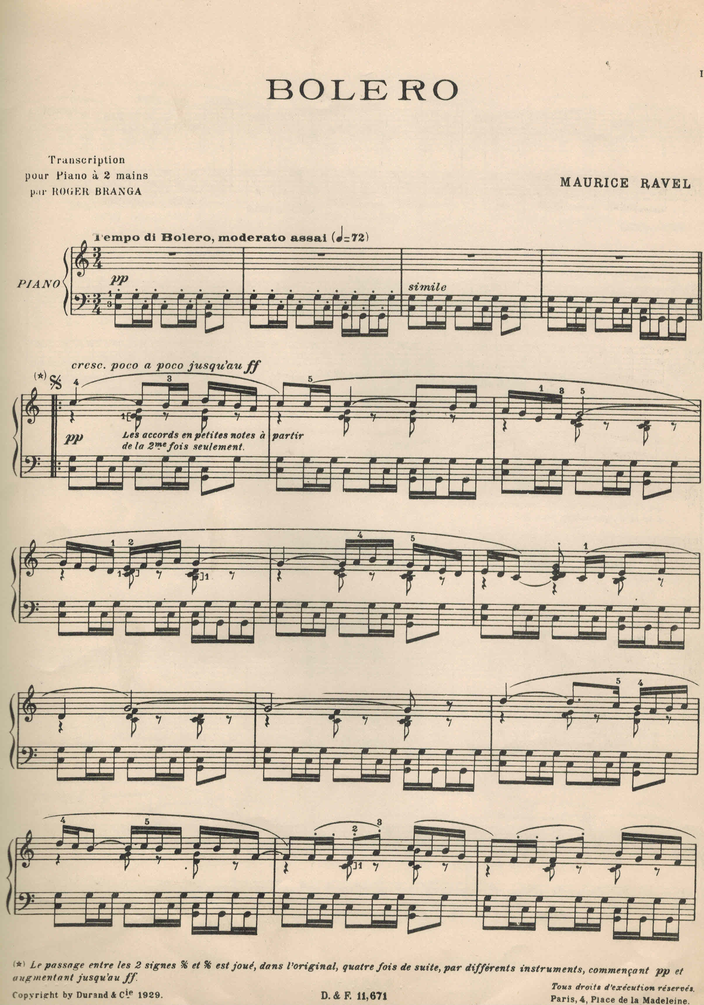 Image for Bolero - Piano Solo