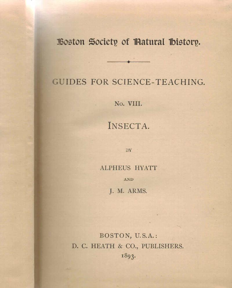 Image for Insecta - Guides for Science Teaching No. VIII Boston Society of Natural History
