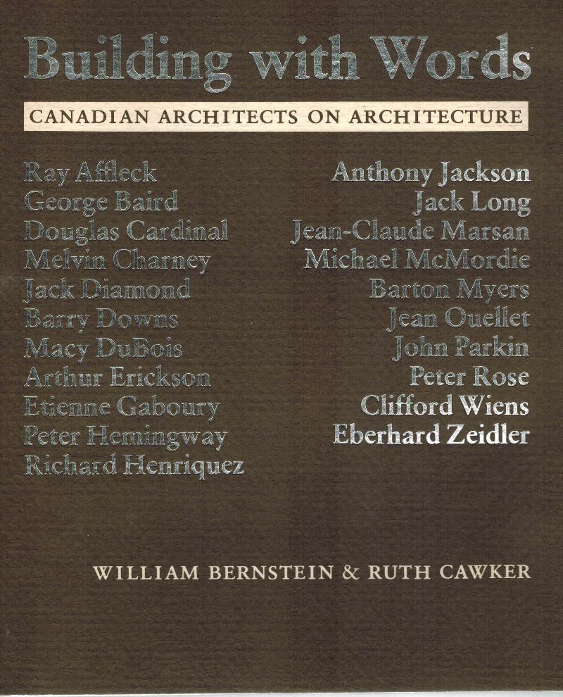 Image for Building with words: Canadian architects on architecture