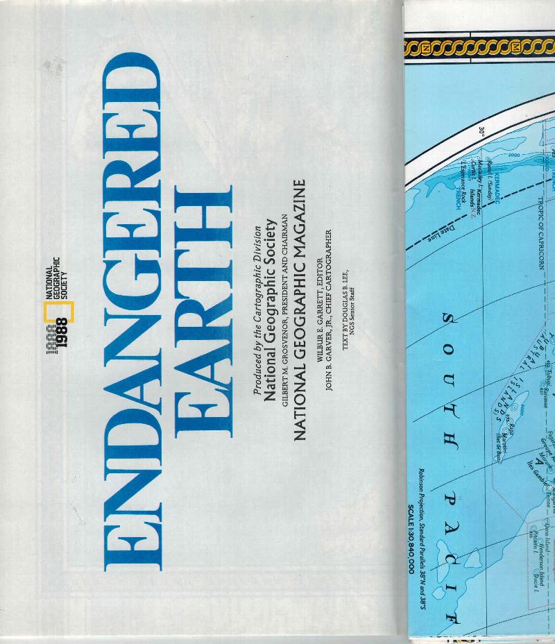 Image for National Geographic Society Endangered Earth Map 1988