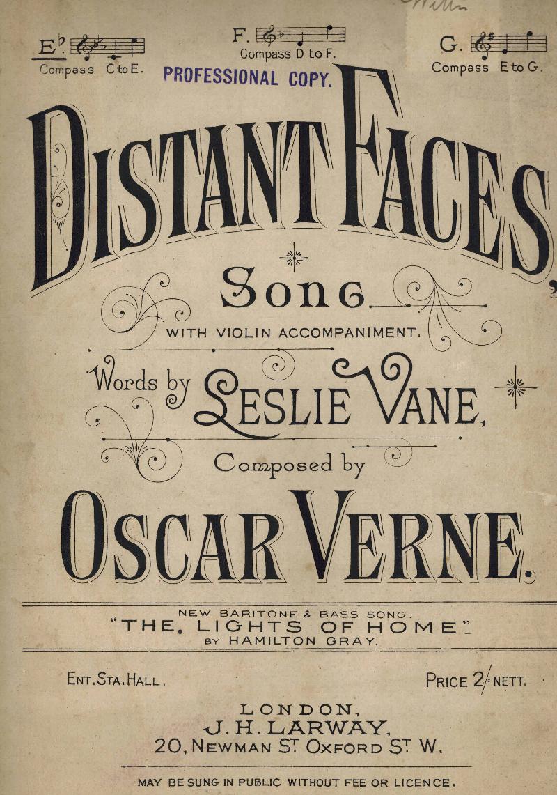 Image for Distant Faces Song - Piano with Violin Accompaniment