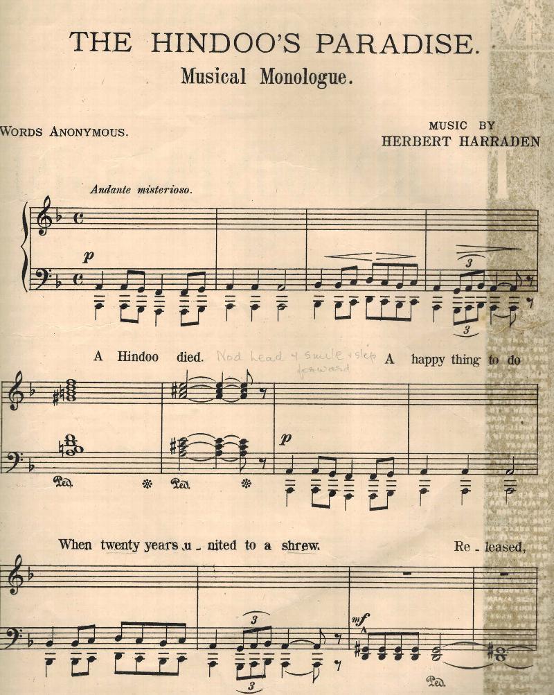 Image for The Hindoo's Paradise Musical Monologue no. 29 - Vintage sheet Music