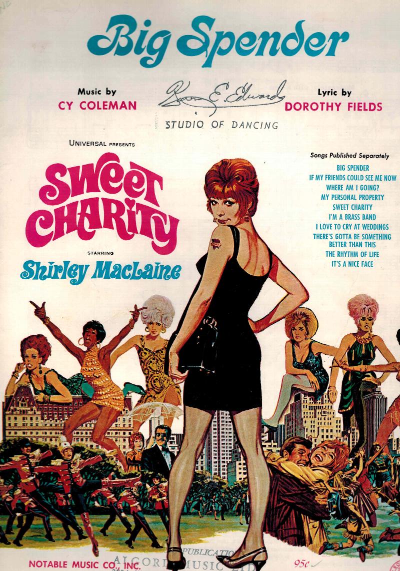 Image for Big Spender - Sheet Music from Sweet Charity - Shirley MacLaine Cover