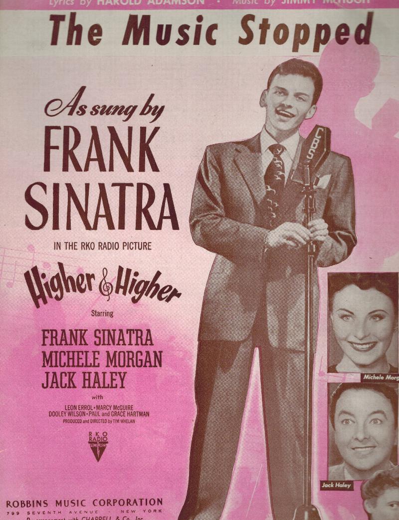Image for The Music Stopped - Frank Sinatra Cover - From Higher and Higher - Vintage Sheet Music