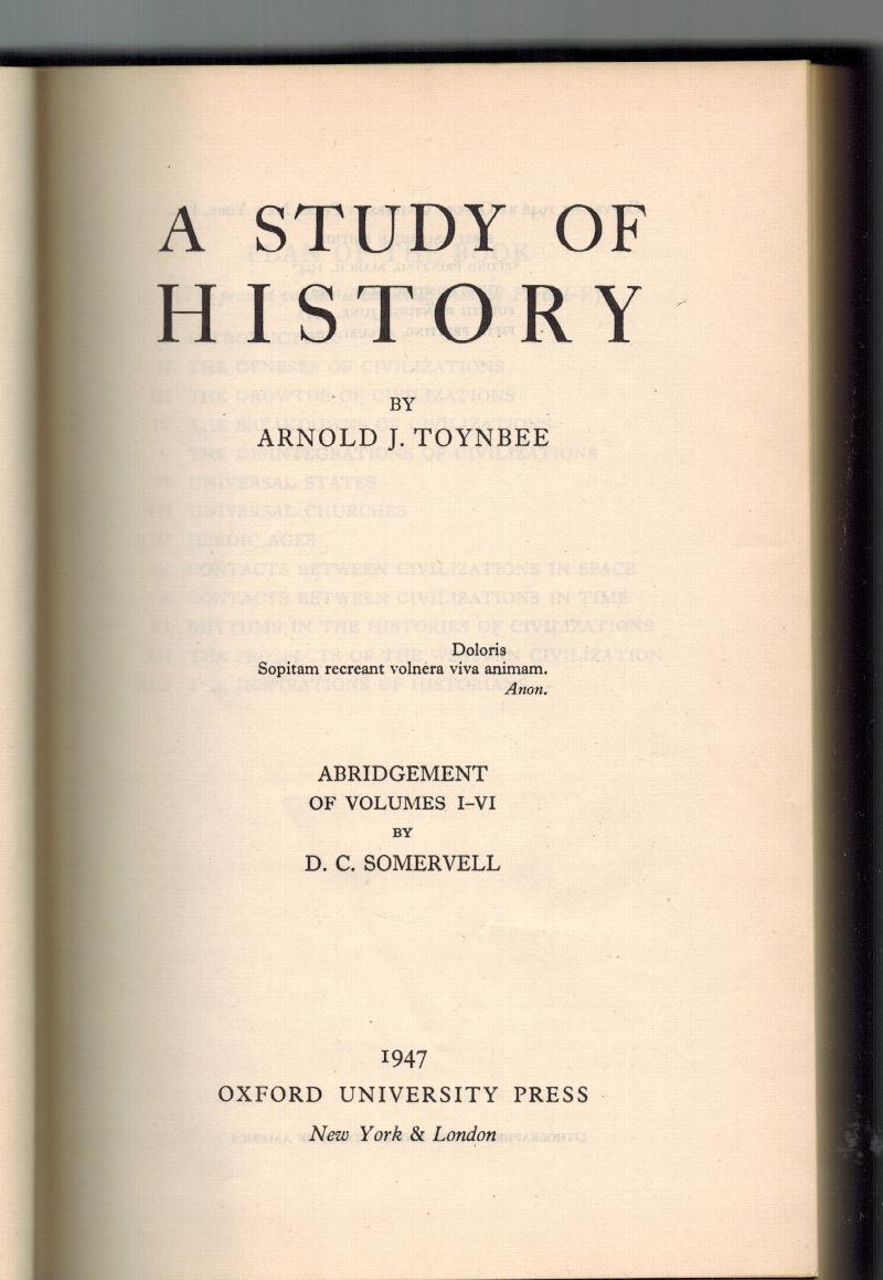 Image for A Study of History : Abridgement of Volumes I - VI