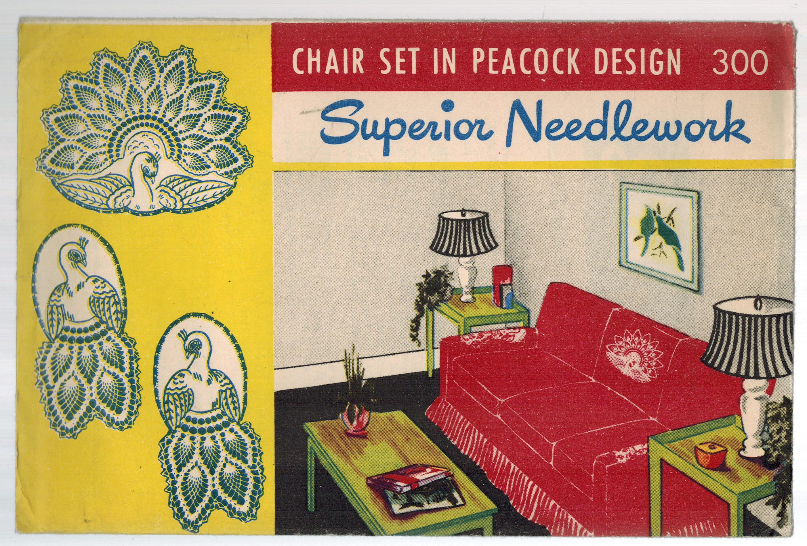 Superior Needlework Chair Set in Peacock Design No. 300