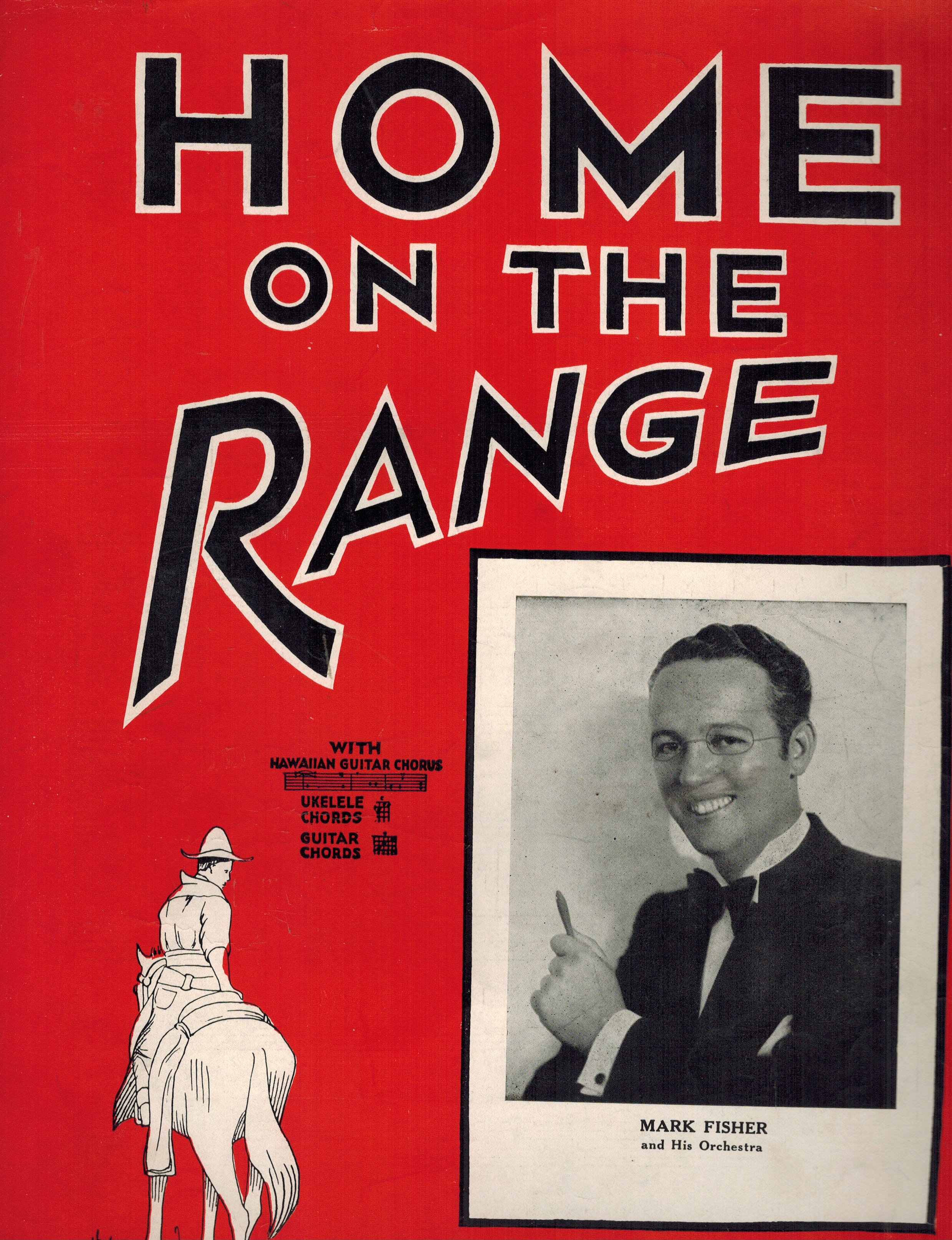 Home on the Range with Hawaiian Guitar, Ukulele and Guitar Chords - Vintage Sheet Music - Mark Fisher Cover