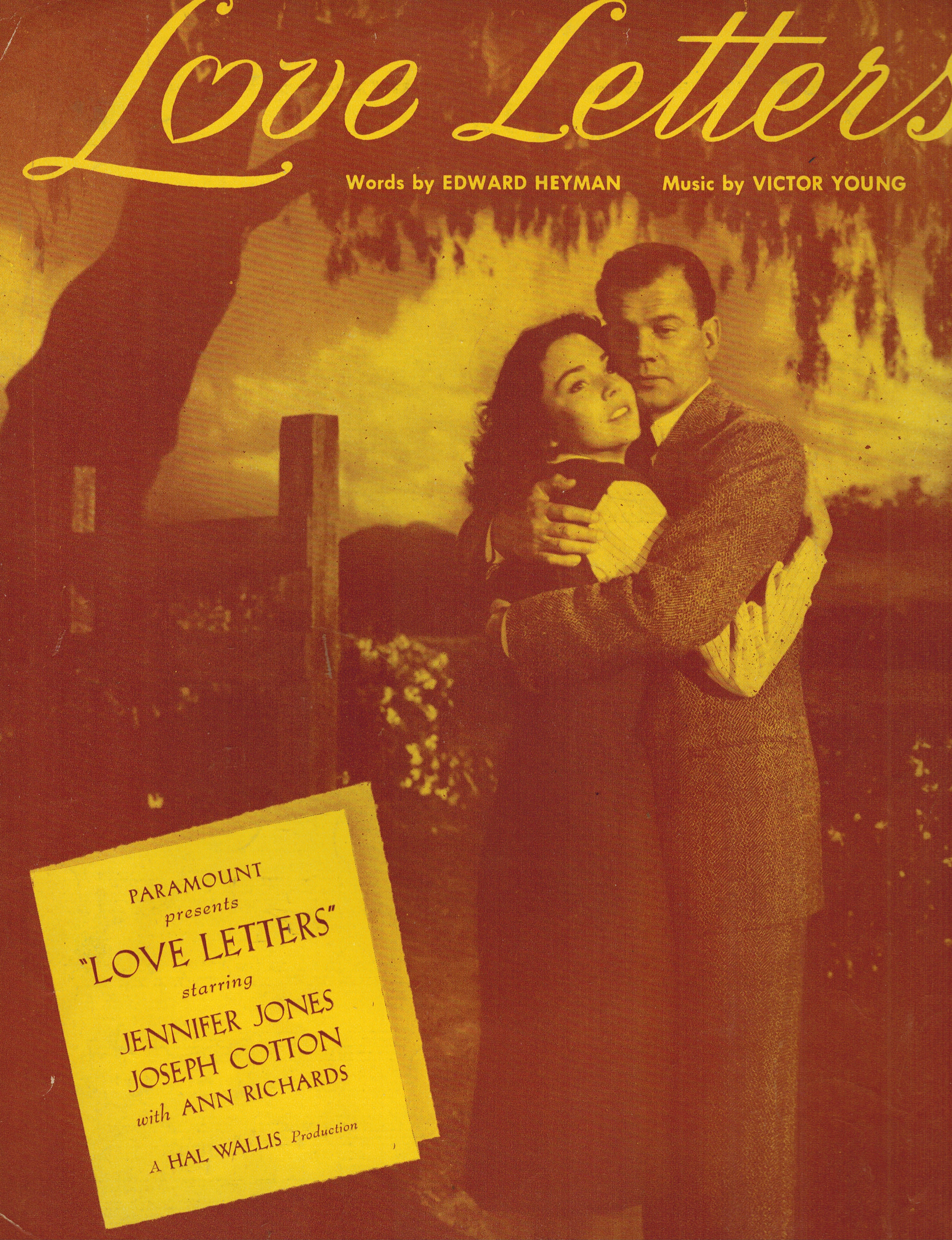 Love Letters - Vintage Sheet Music - Jennifer Jones and Joseph Cotton Cover