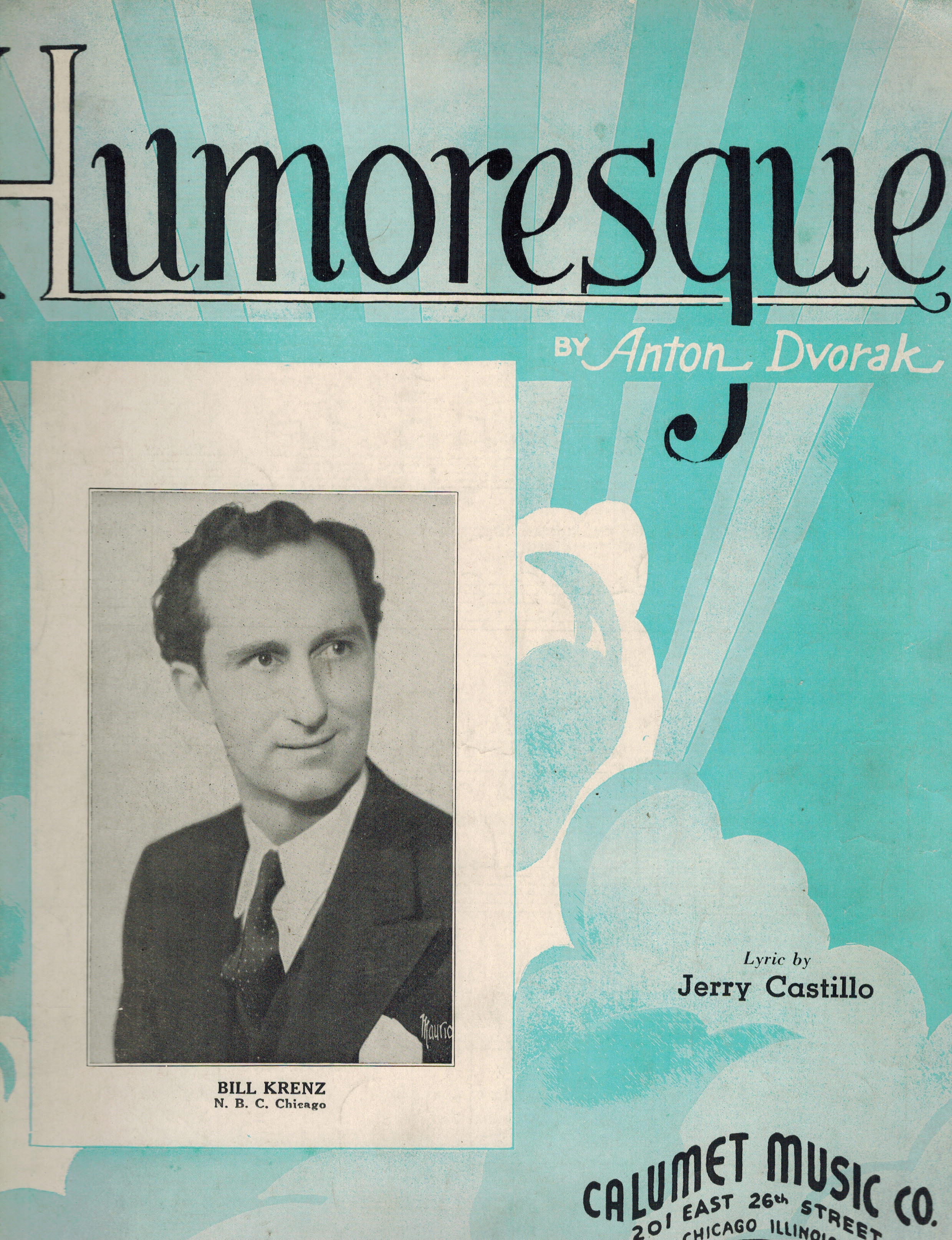 Humoresque - Vintage Sheet Music Bill Krenz of NBC Chicago Cover