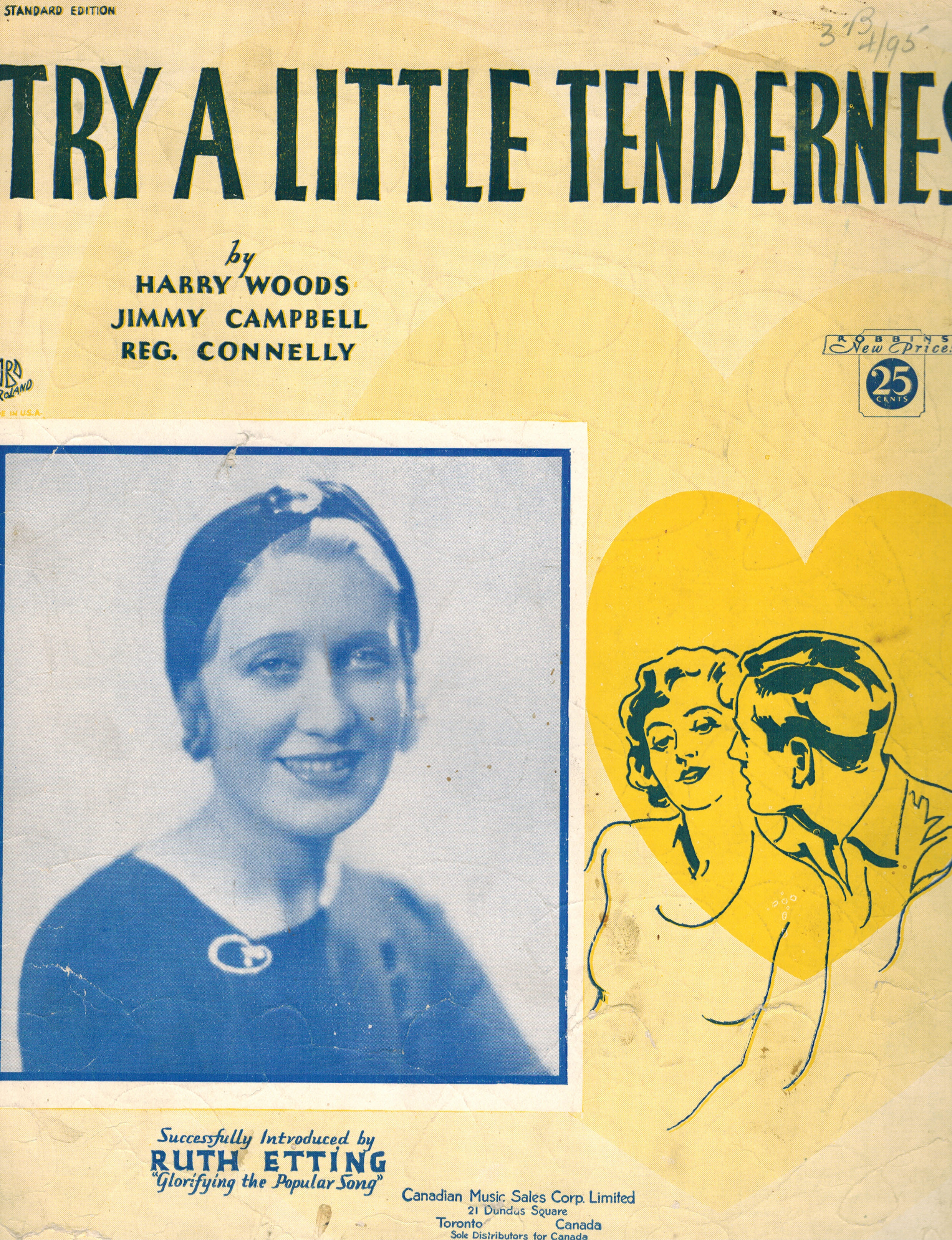 Try A Little Tenderness - Vintage Sheet Music - Ruth Etting Cover