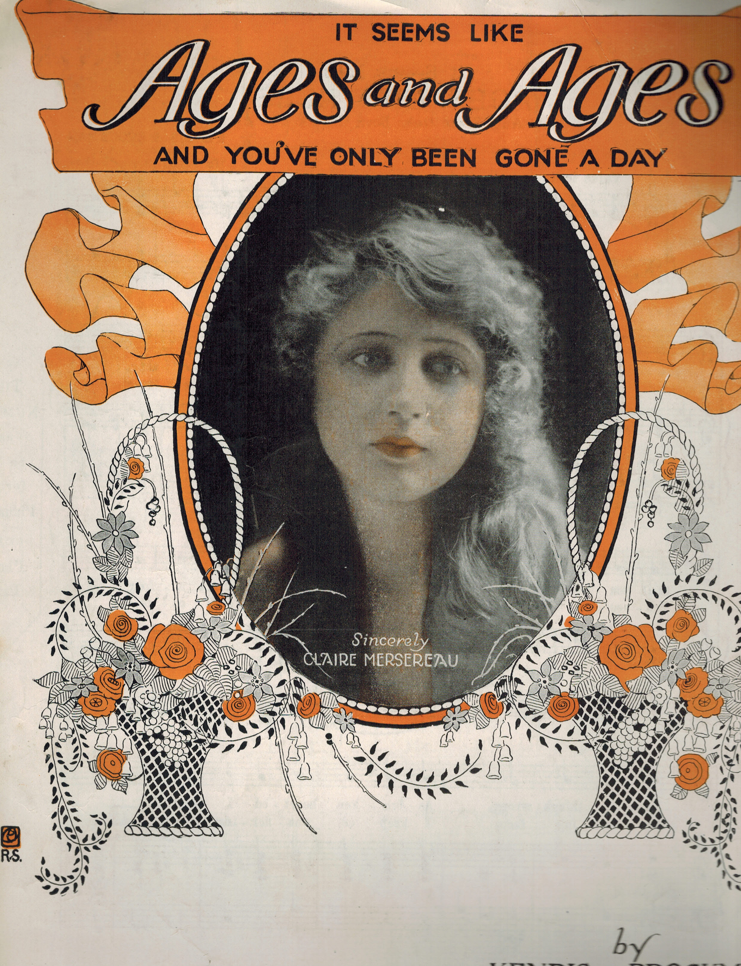 It Seems Like Ages and Ages and You've Only Been Gone A Day - Claire Mersereau Cover - Vintage Sheet Music