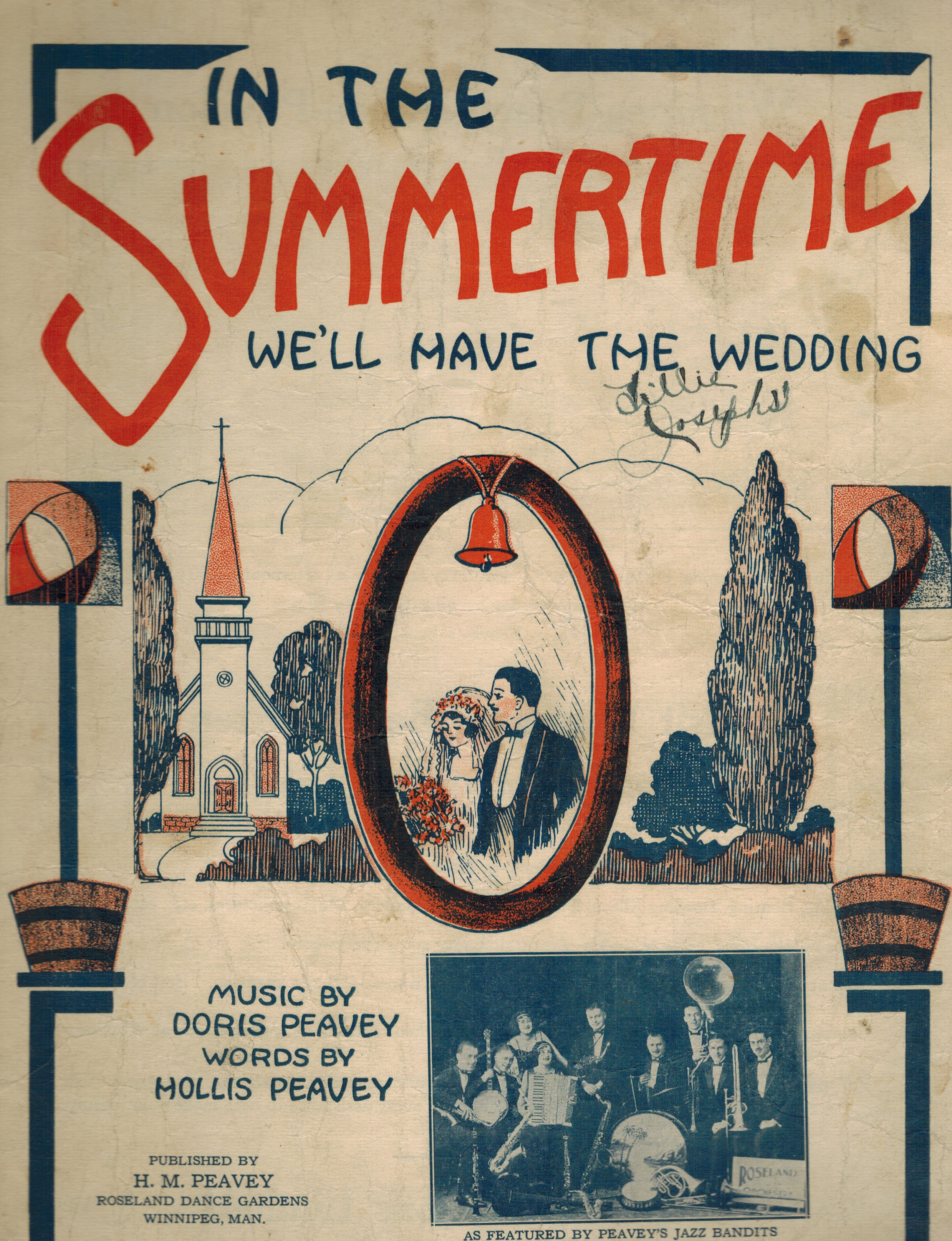 Image for In The Summertime We'll Have the Wedding : Peavey's Jazz Bandits Cover - Vintage Sheet Music In The Summertime We'll Have the Wedding : Peavey's Jazz Bandits Cover - Vintage Sheet Music