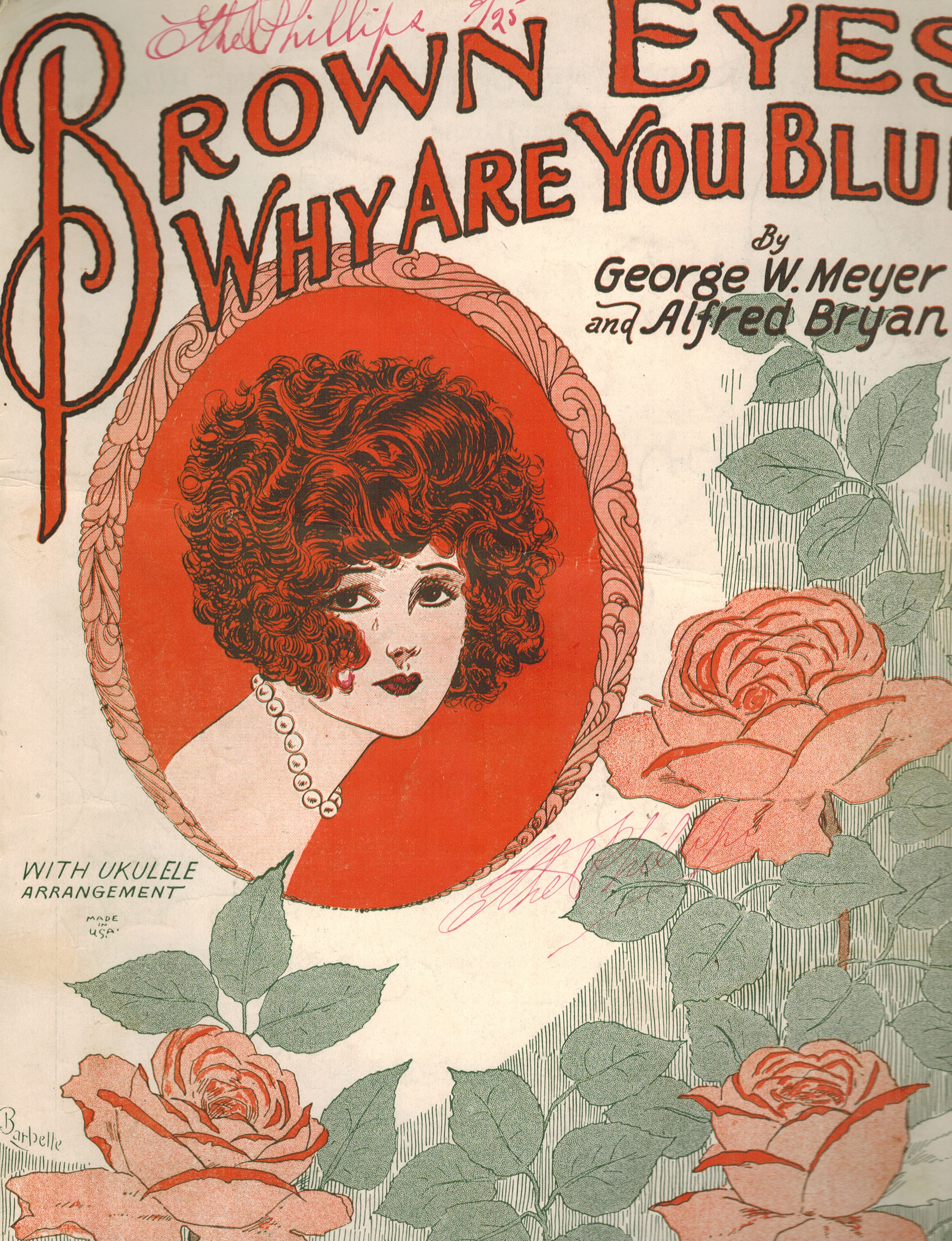 Brown Eyes Why Are You Blue - Vintage Sheet Music