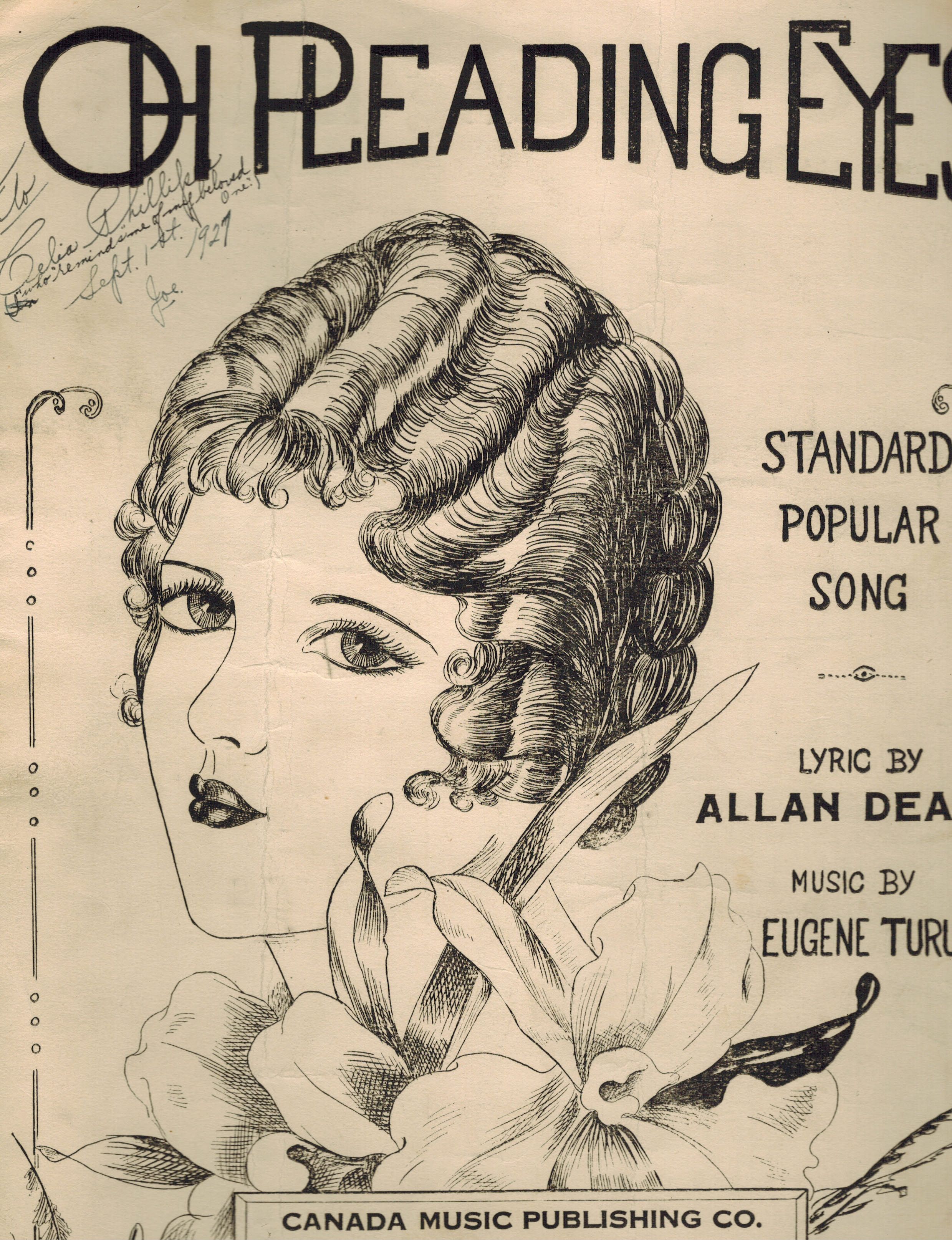 Oh Pleading Eyes - Vintage Sheet Music