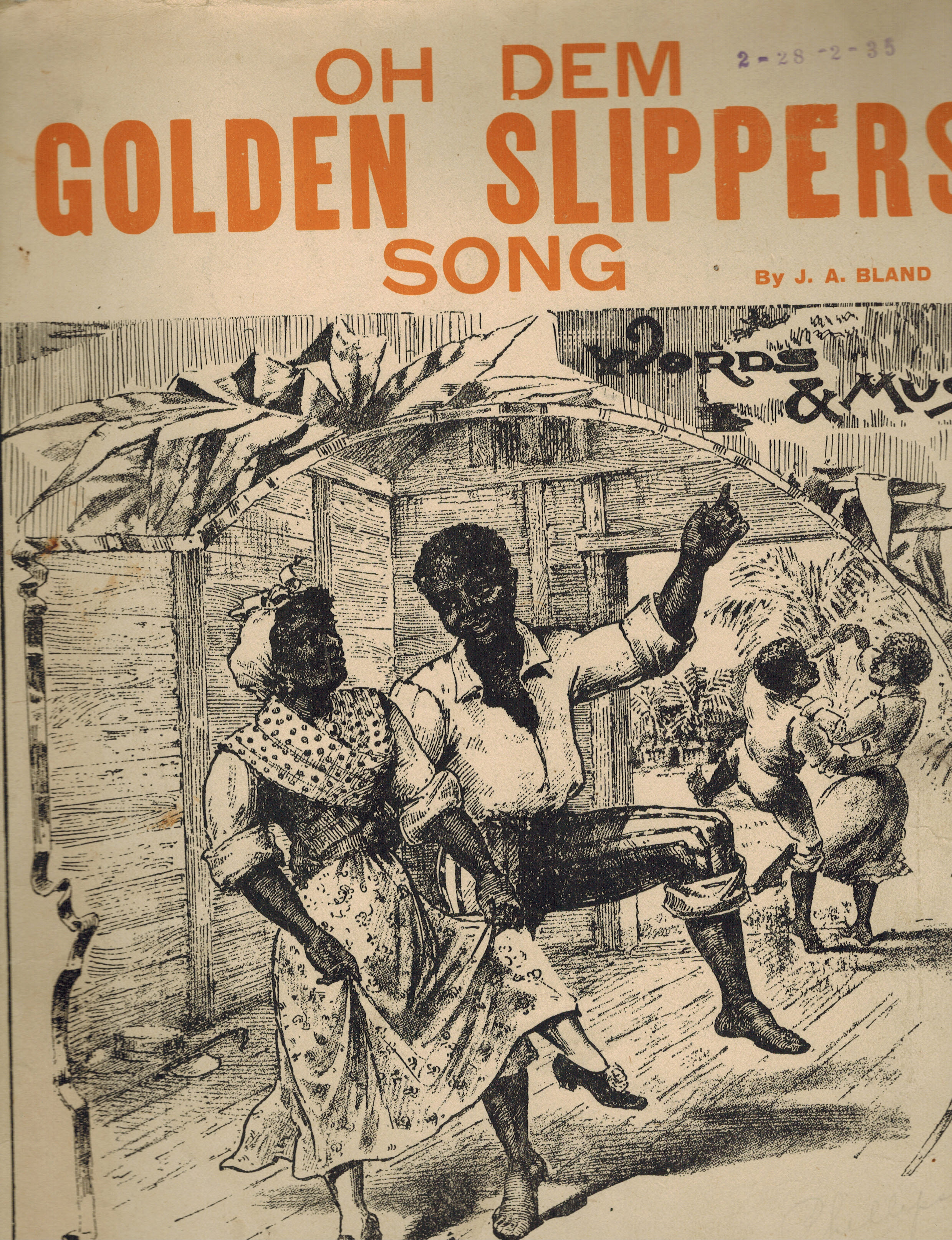Oh Dem Golden Slippers Song and Grandfather's Clock- Vintage Sheet Music