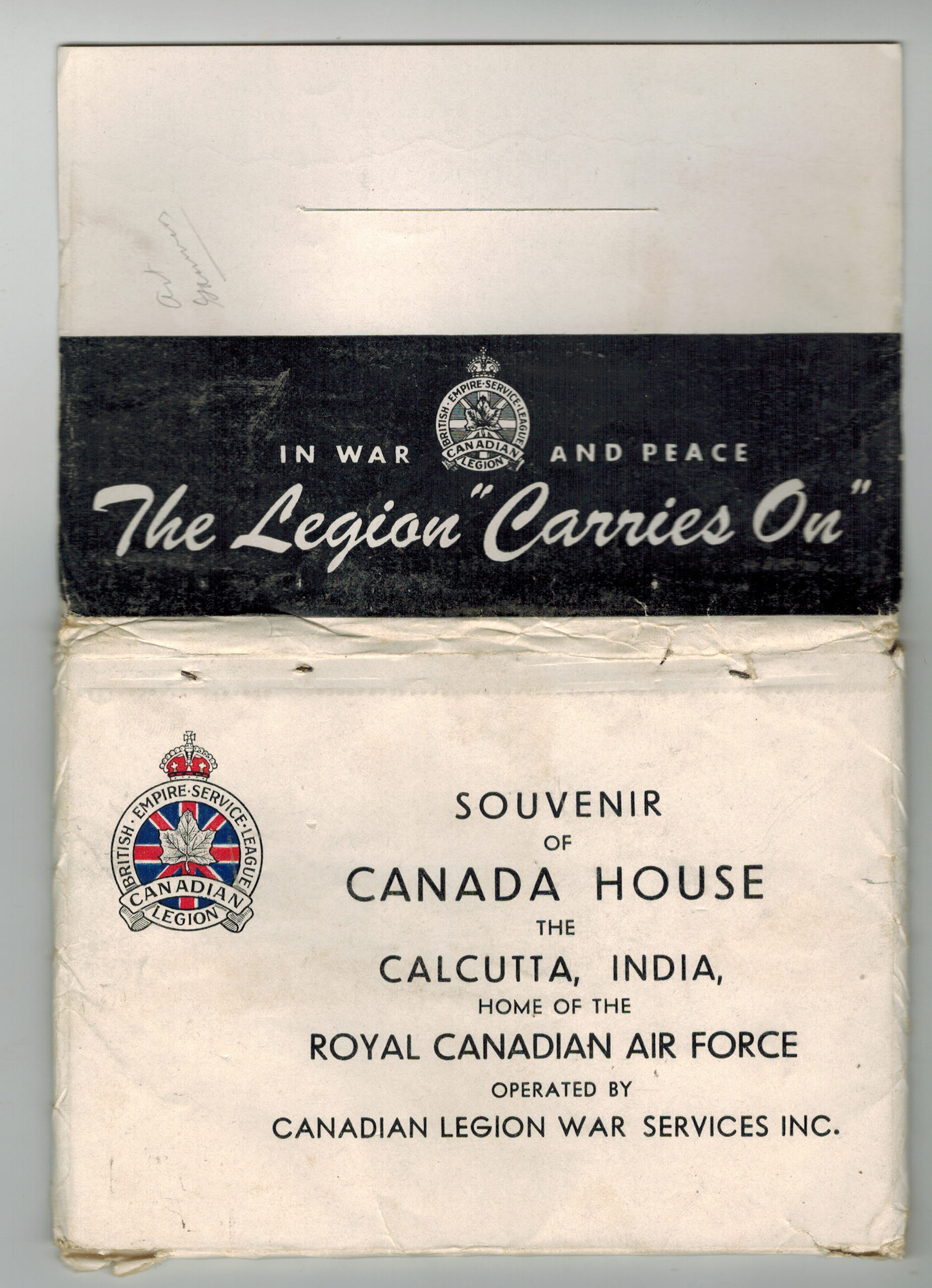 Souvenir of Canada House the Calcutta Home of the Royal Canadian Air Force - Booklet of 12 Postcards