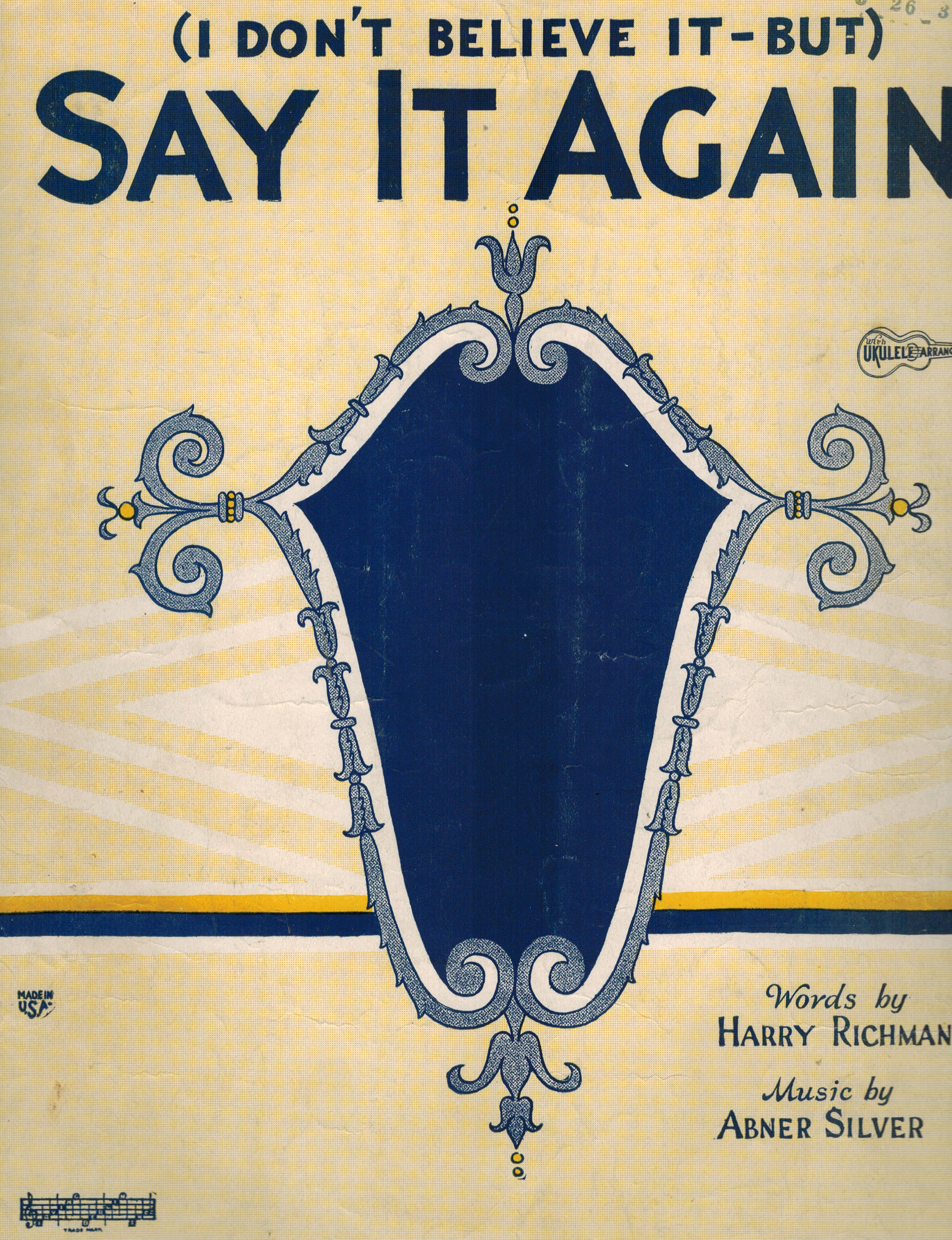 I Don't Believe It But Say It Again - Vintage Sheet Music