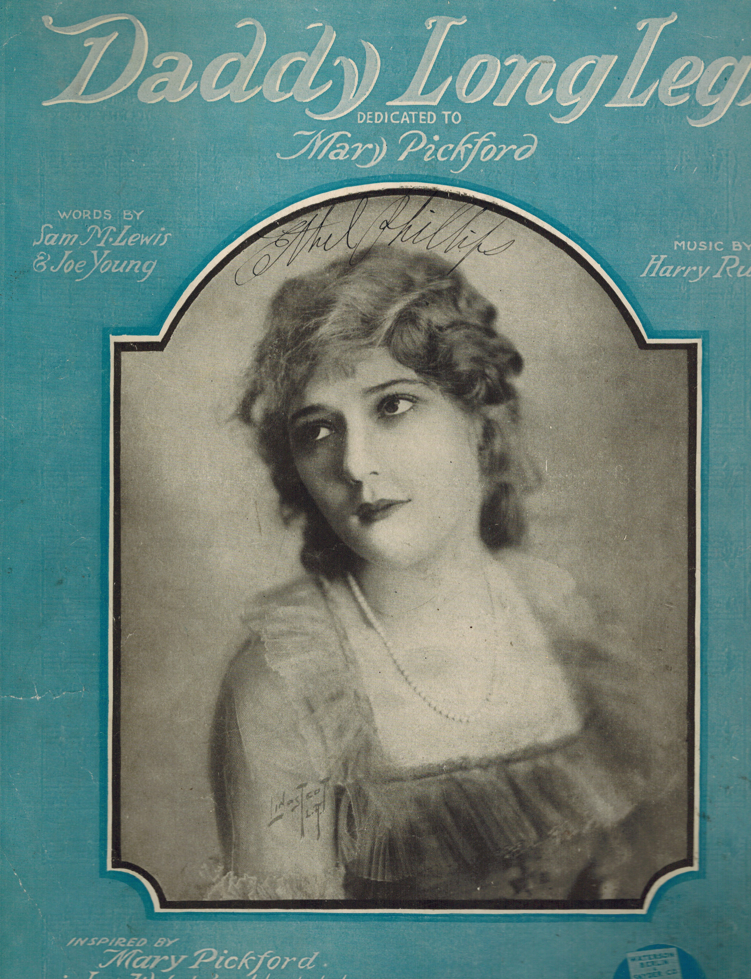 Daddy Long Legs - Mary Pickford Cover - Vintage Sheet Music