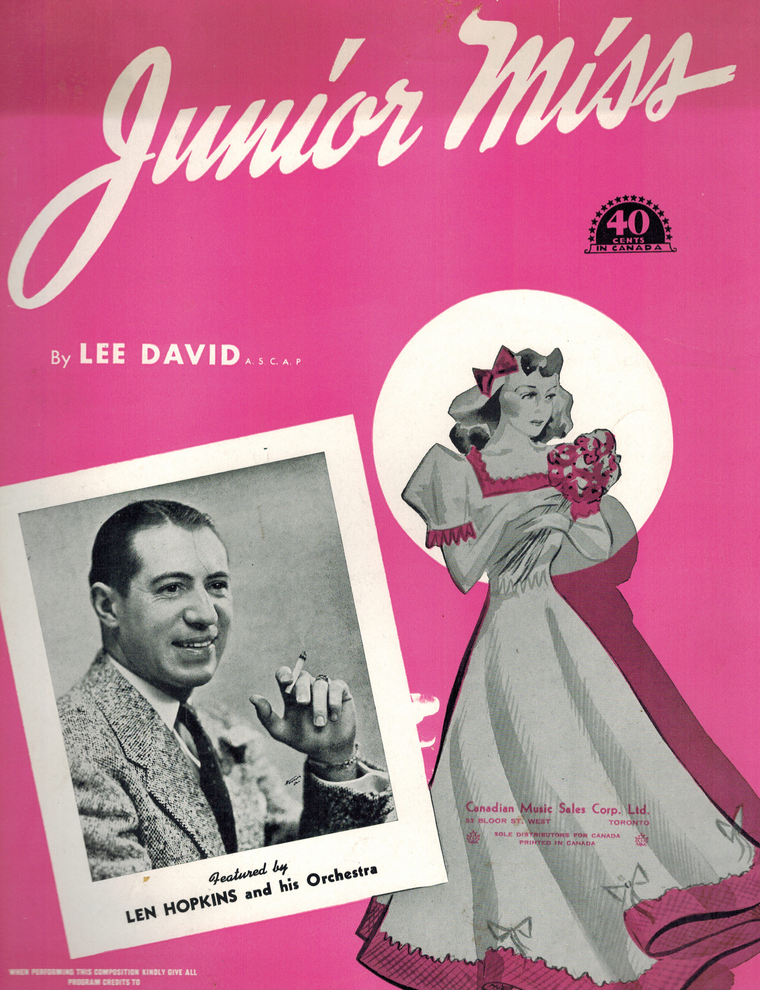Image for Junior Miss - Len Hopkins Cover - Vintage Sheet Music Junior Miss - Len Hopkins Cover - Vintage Sheet Music