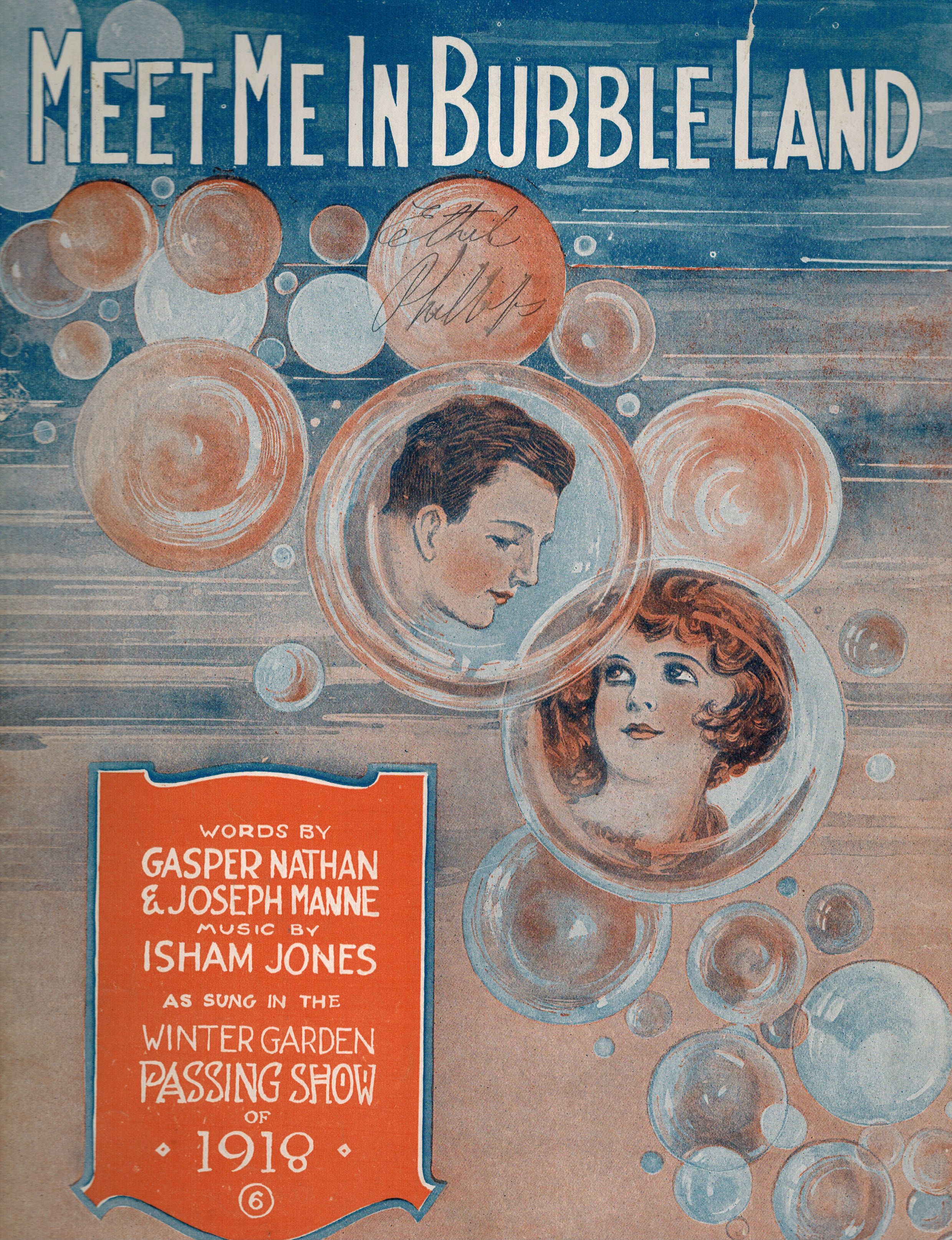 Image for Meet Me In Bubble Land - Winter Garden Passing Show of 1918 - Vintage Sheet Music Meet Me In Bubble Land - Winter Garden Passing Show of 1918 - Vintage Sheet Music