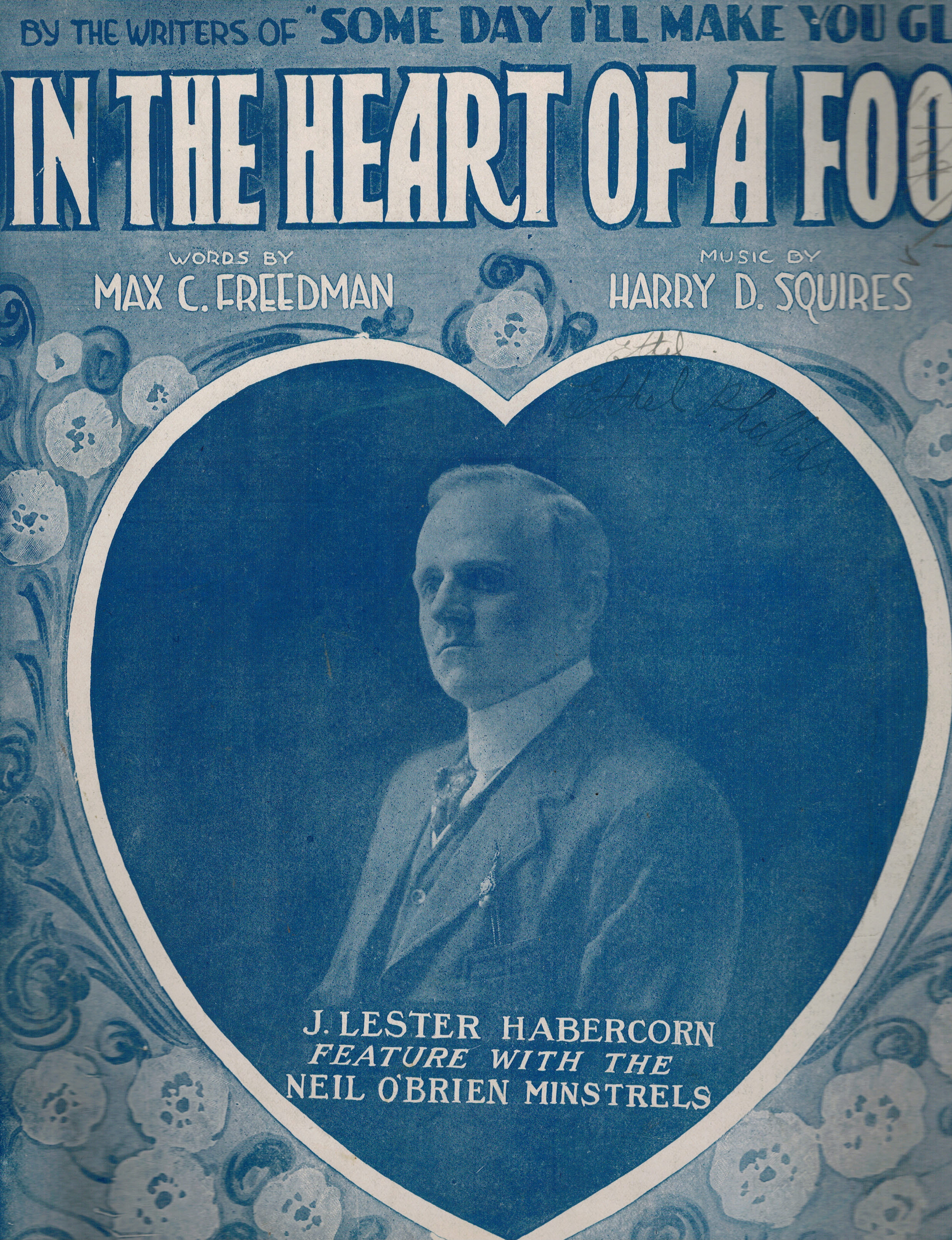 Image for In the Heart of a Fool - J. Lester Haborcorn Neil O'Brien Cover - Vintage Sheet Music In the Heart of a Fool - J. Lester Haborcorn Neil O'Brien Cover - Vintage Sheet Music