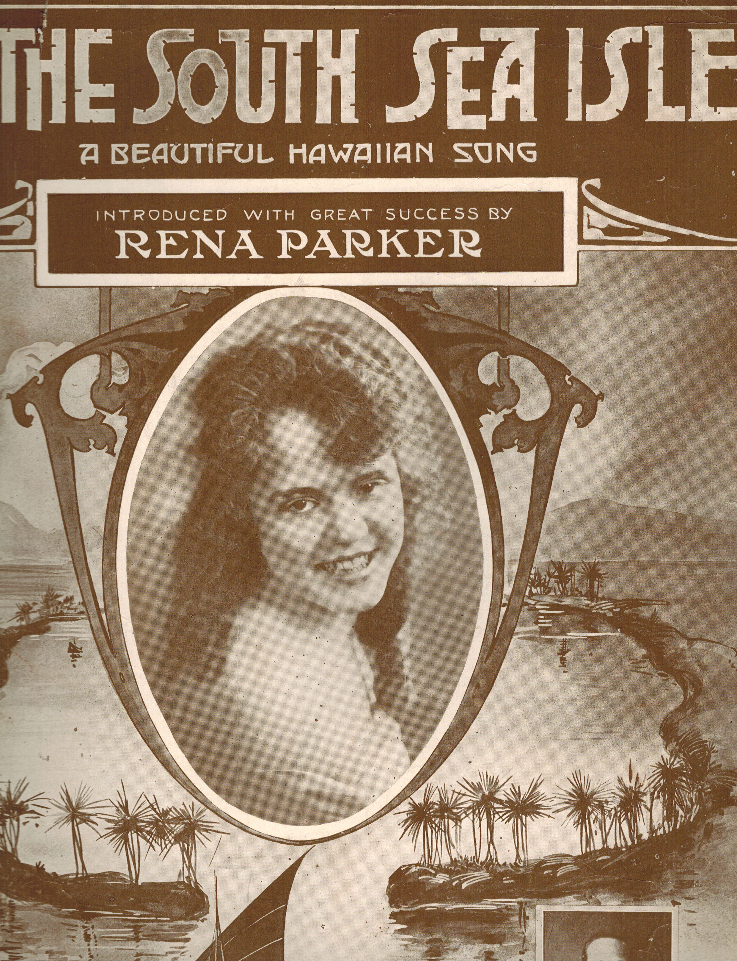 On the South Sea Isle - A Beautiful Hawaiian Song - Rena Parker Cover - Vintage Sheet Music