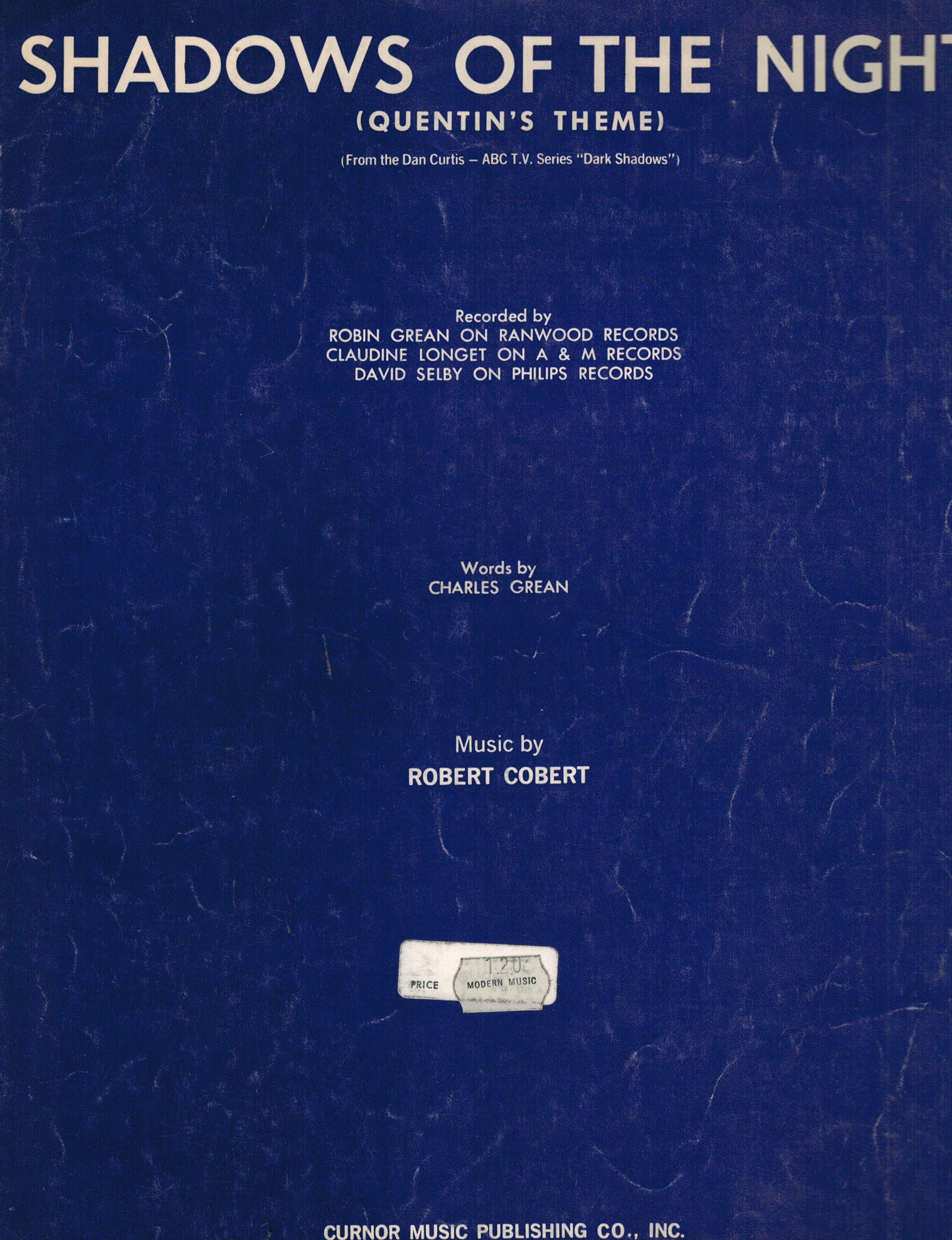 Shadows of the Night ( Quentin's Theme from Dean Curtis ABC T.V. Series Dark Shadows ) - Vintage Shee tMusic
