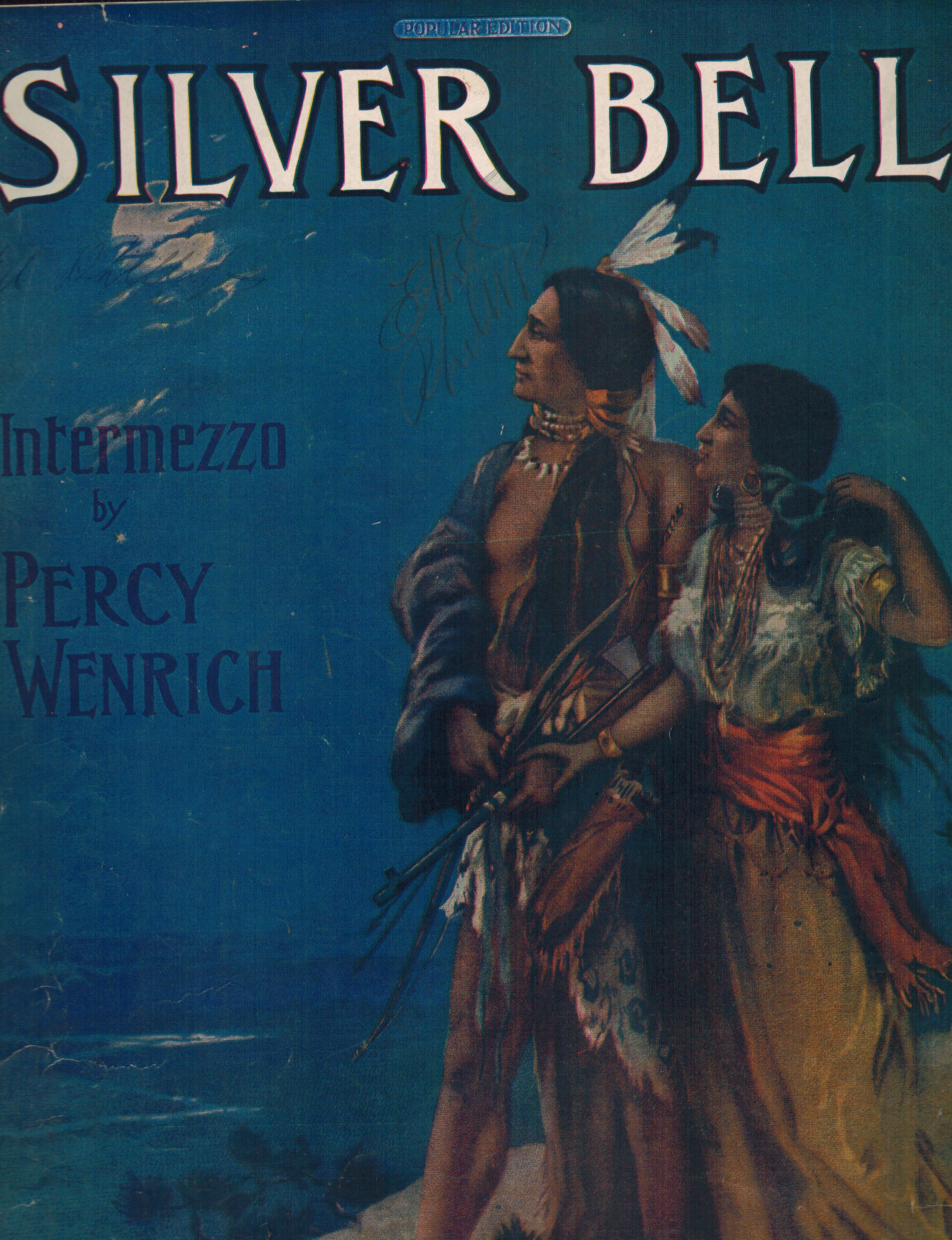 Silver Bell Italian Intermezzo - Vintage Sheet Music Native American Cover