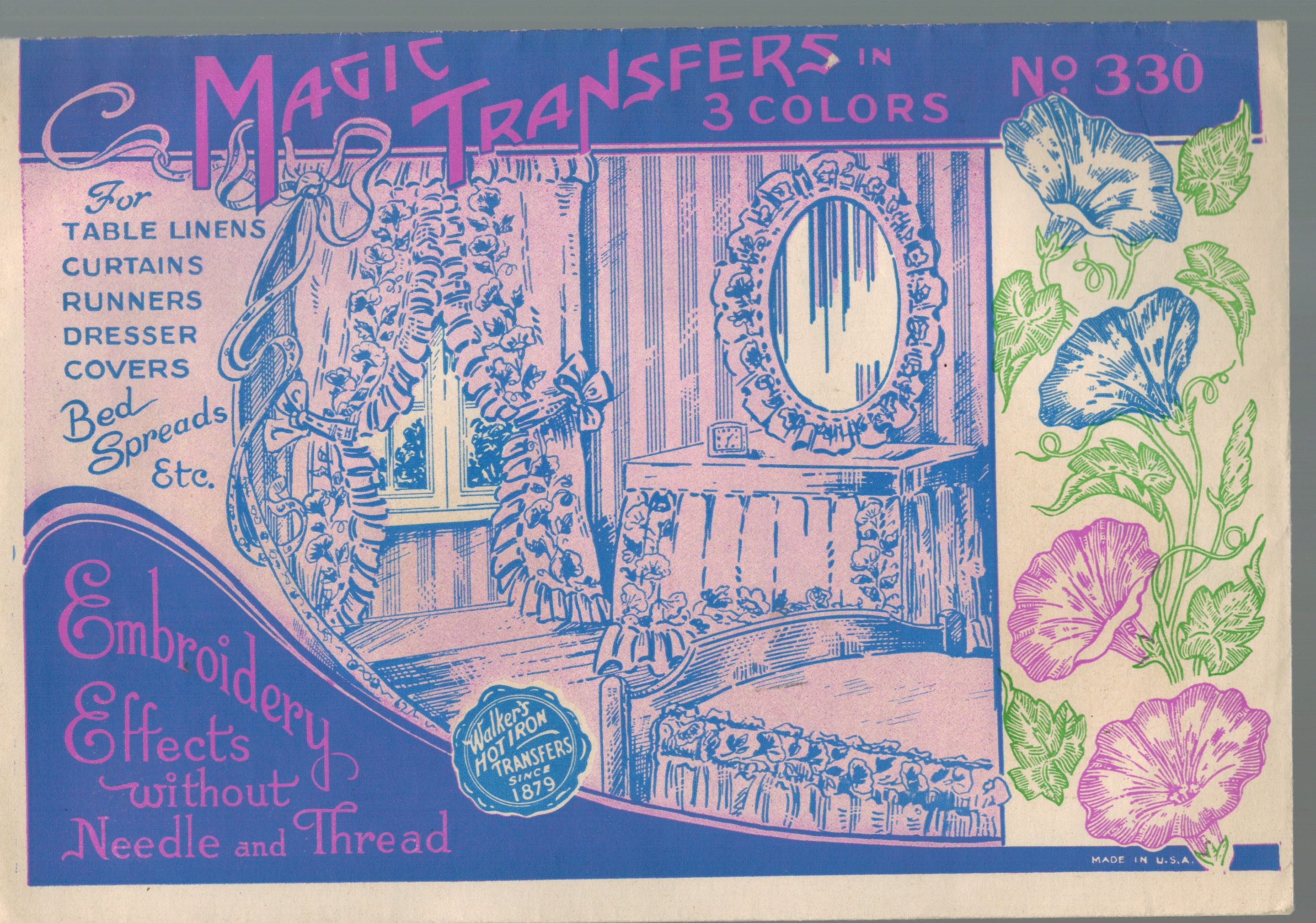Image for Magic Transfers No. 330 - Morning Glory Design in 3 Colors Magic Transfers No. 330 - Morning Glory Design in 3 Colors