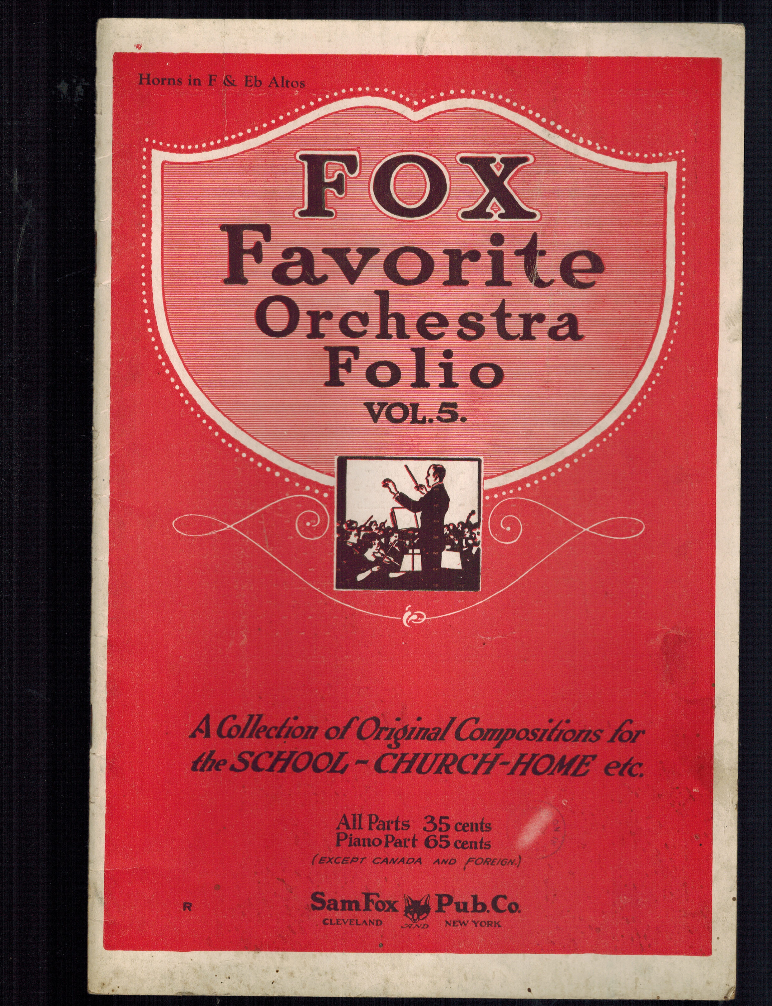 Fox Favorite Orchestra Folio No. 5 - Horns in F & E Flat Altos