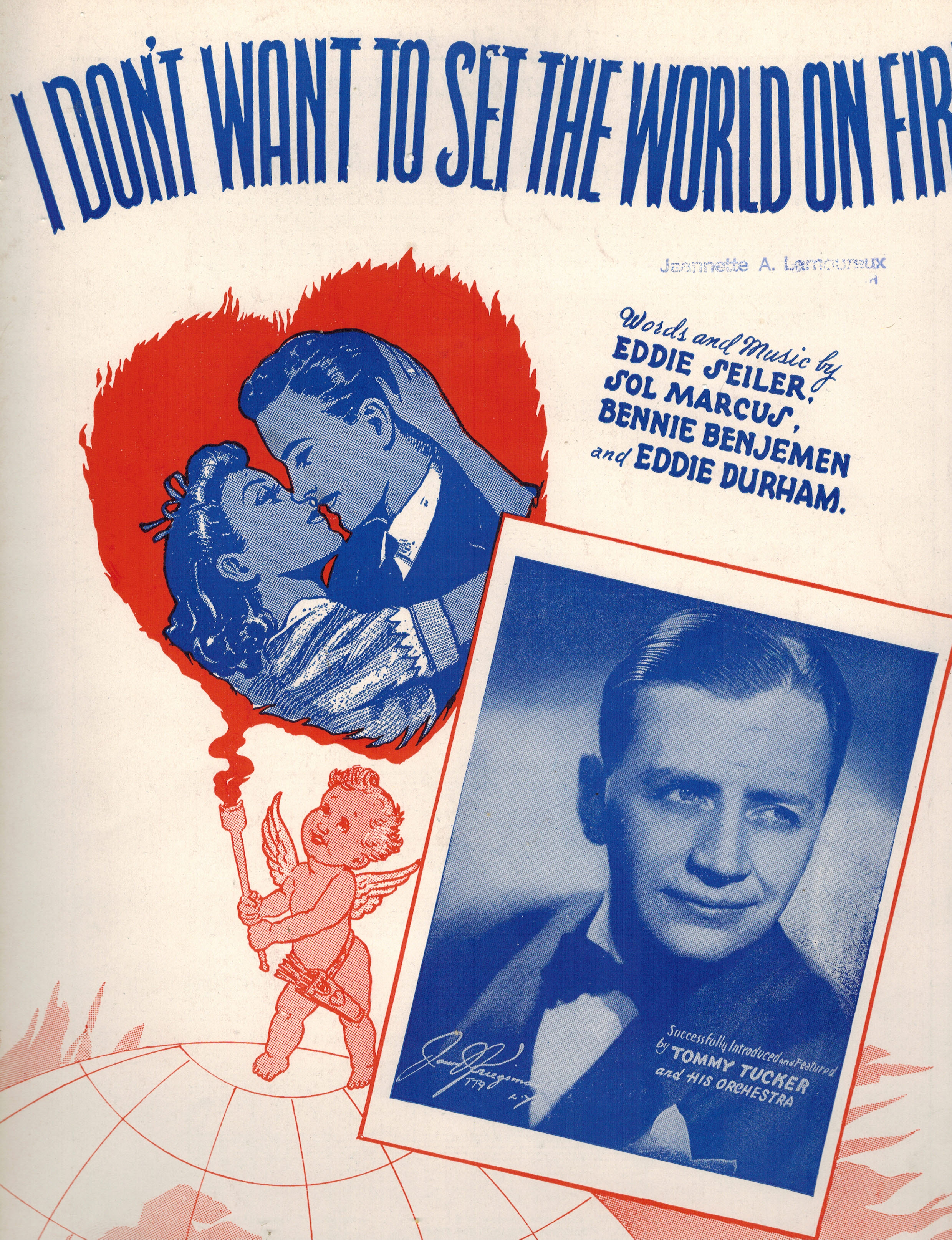 I Don't Want to Set the World on Fire - Tommy Tucker Cover - Vintage Sheet Music